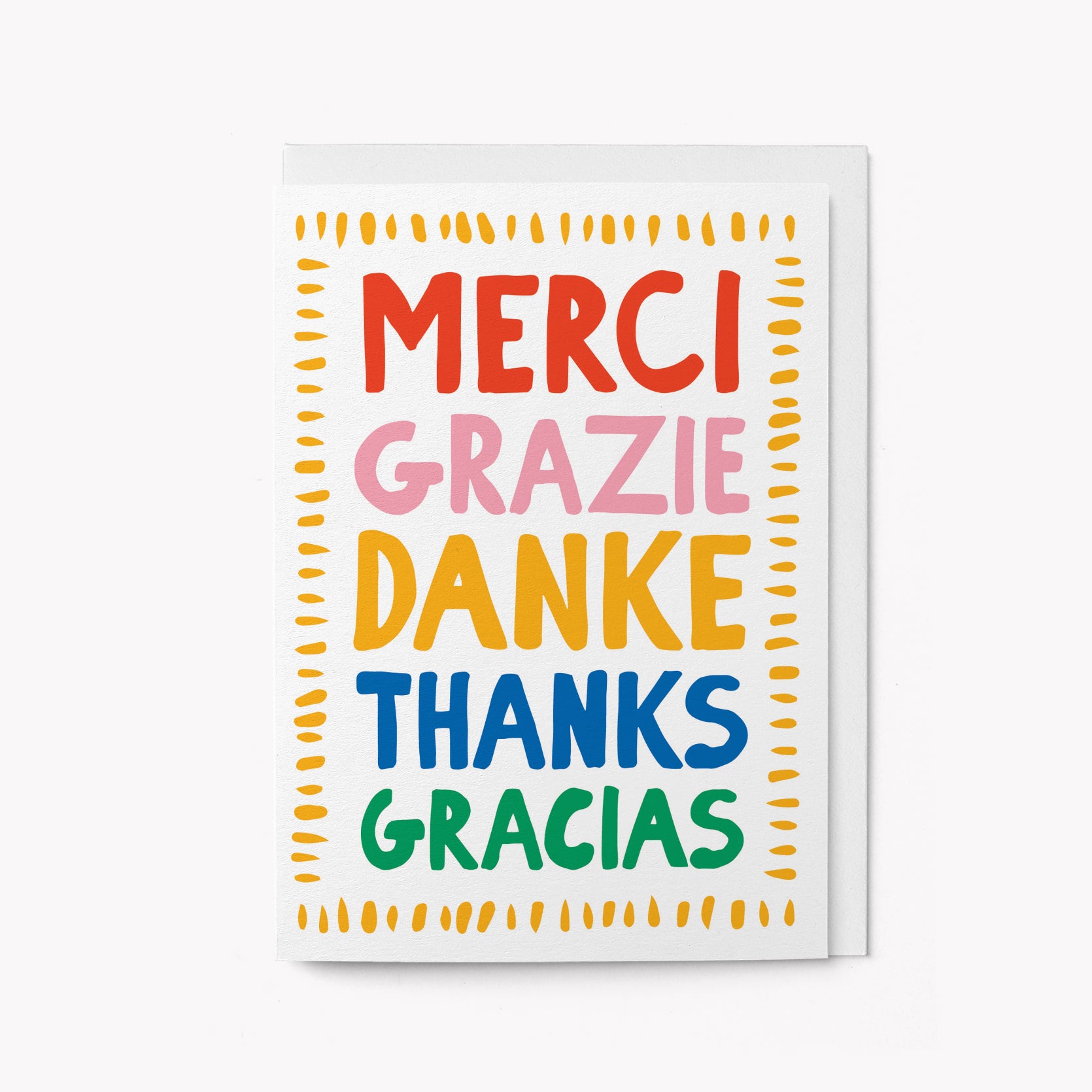 Merci, Gracias, Danke - Thank you card