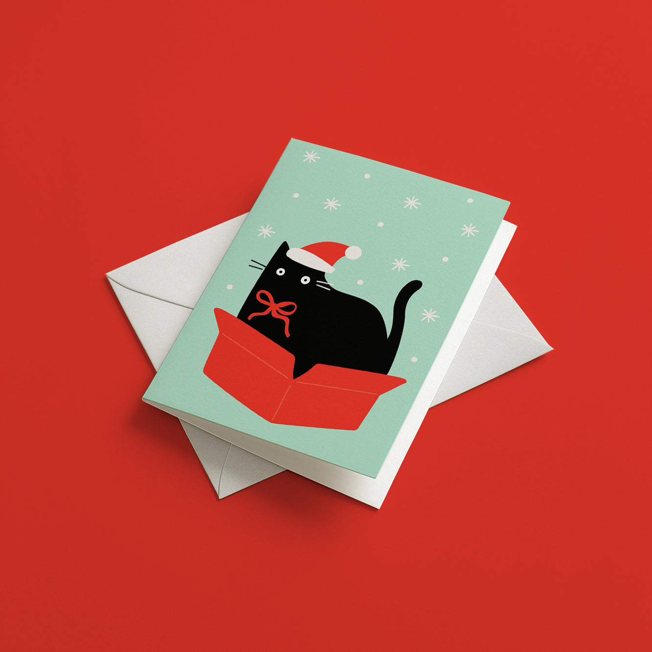 Christmas Surprise cat - Christmas card