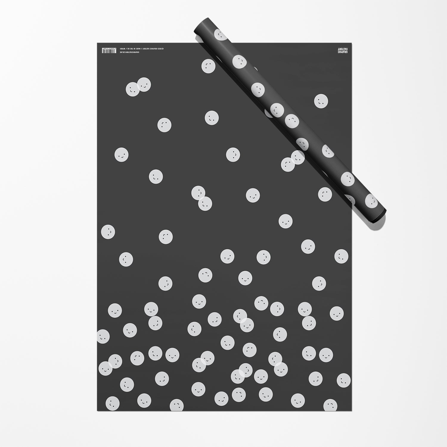Smiley faces Gift Wrap / Black