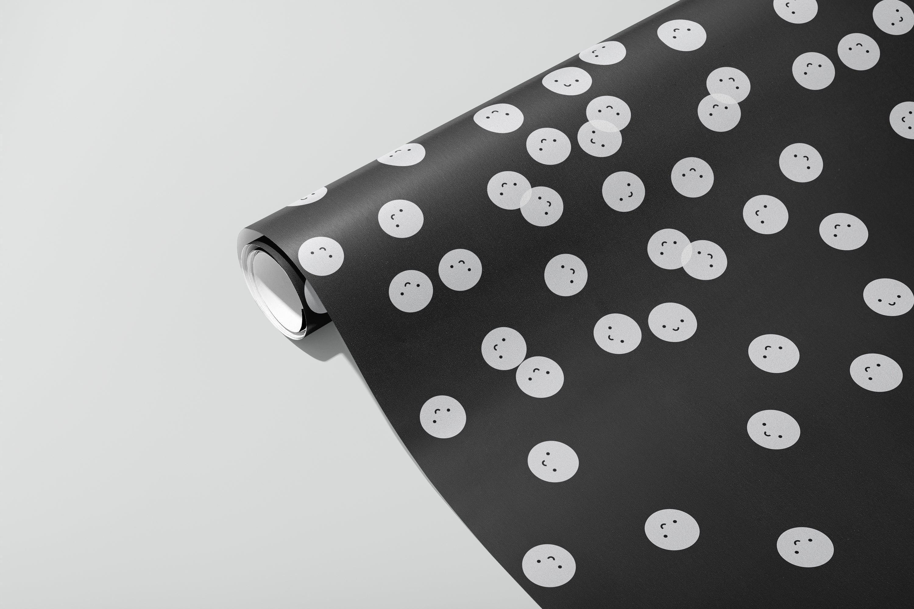 Smiley faces Gift Wrap / Black