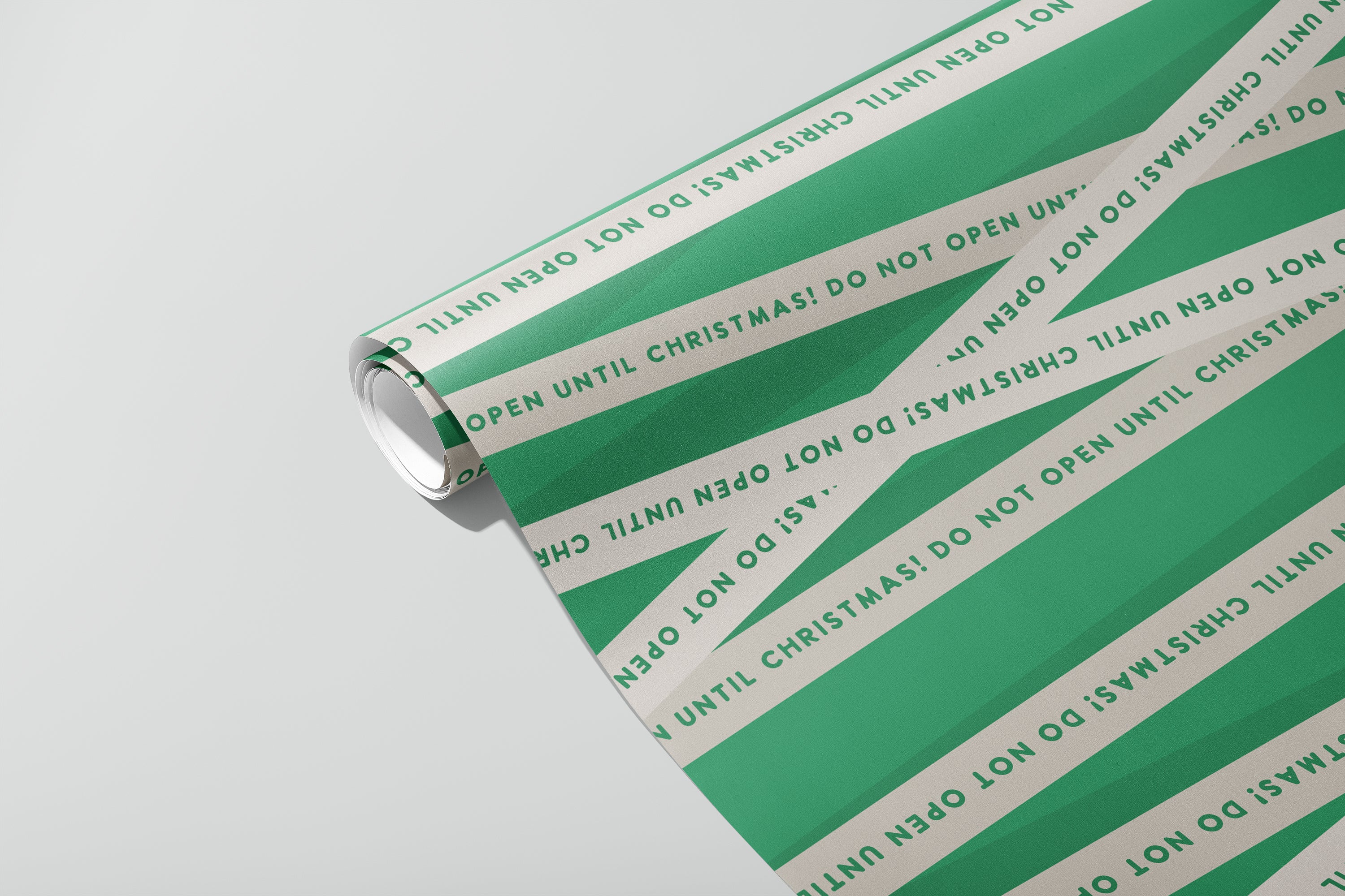 Until Christmas Gift Wrap / Green