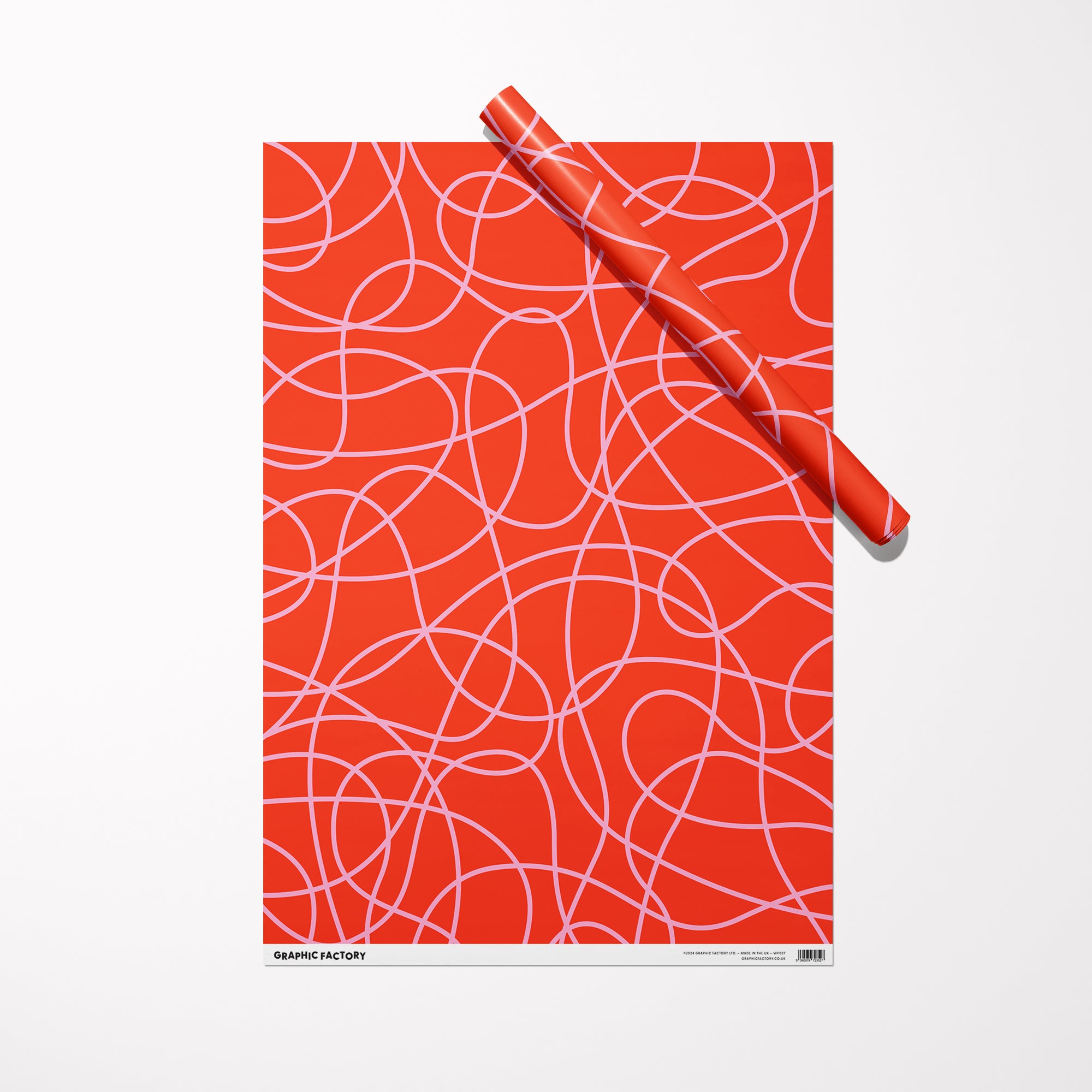 Scribble Gift Wrap - Red