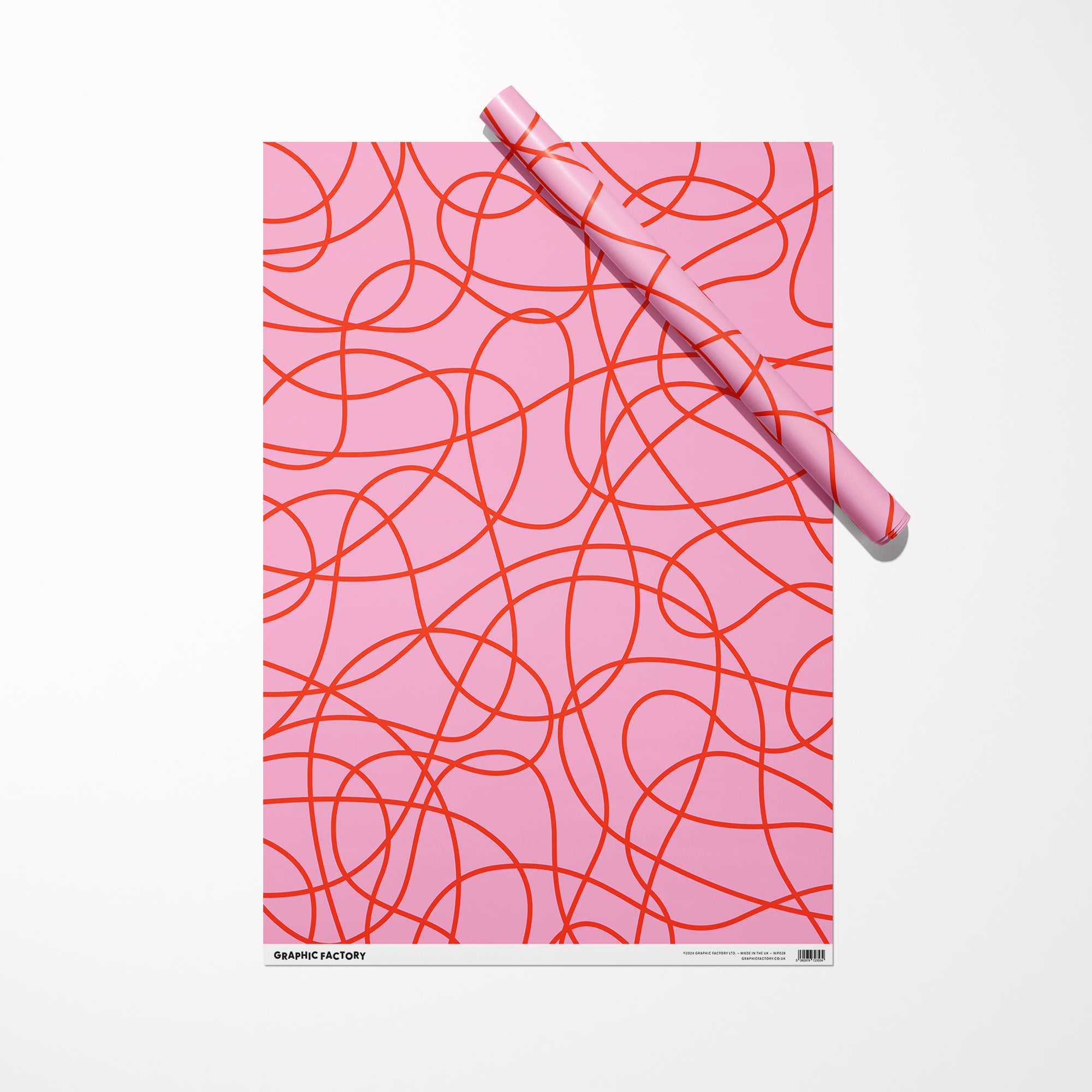 Scribble Gift Wrap - Pink