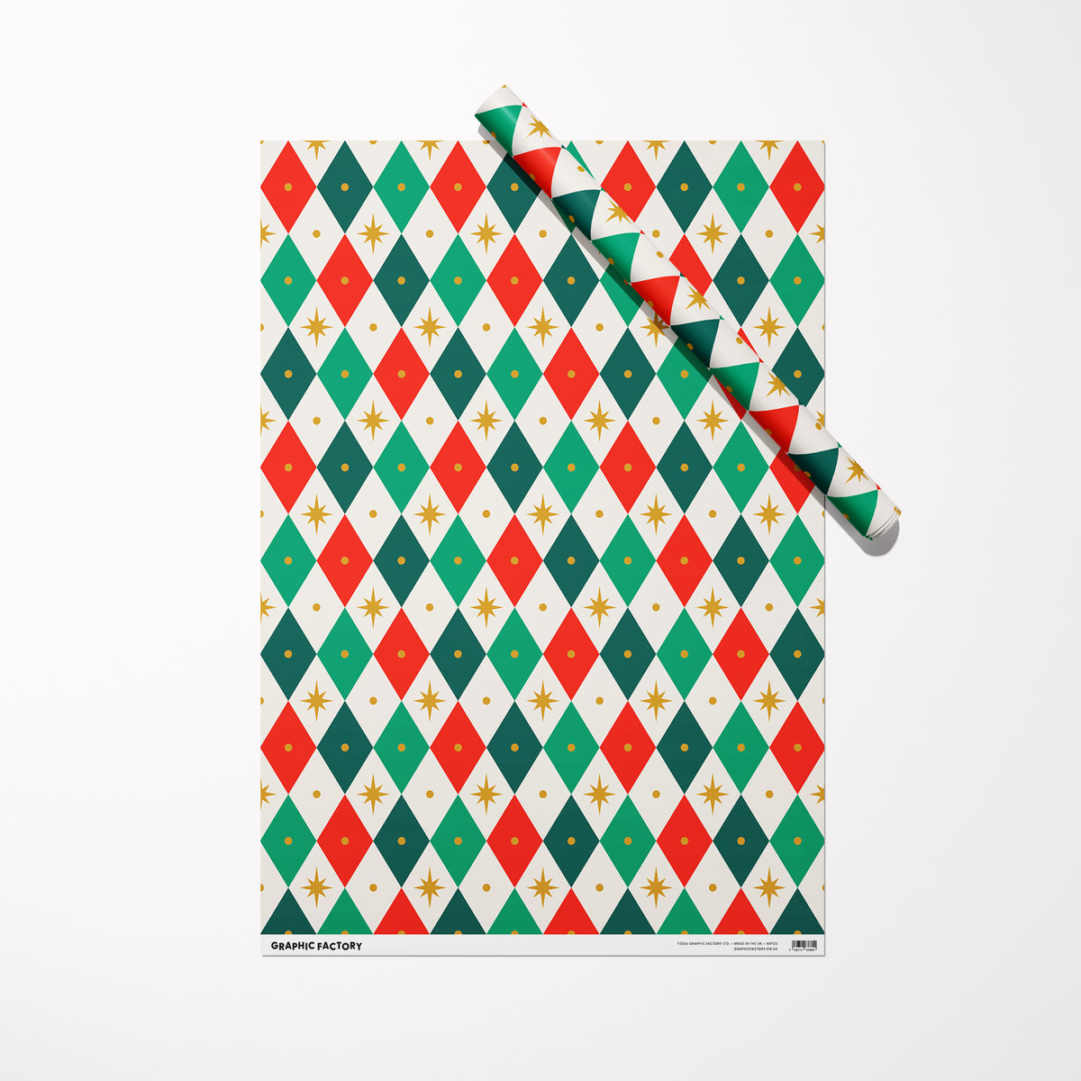 Harlequin Christmas Wrapping Paper