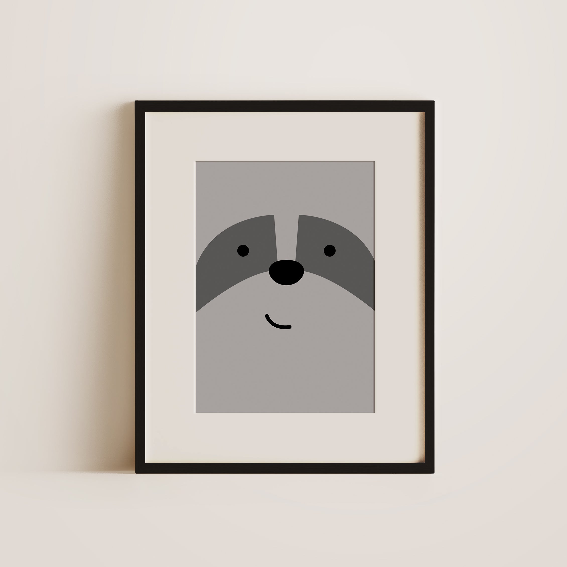 Happy raccoon - Wall Decor Art Print