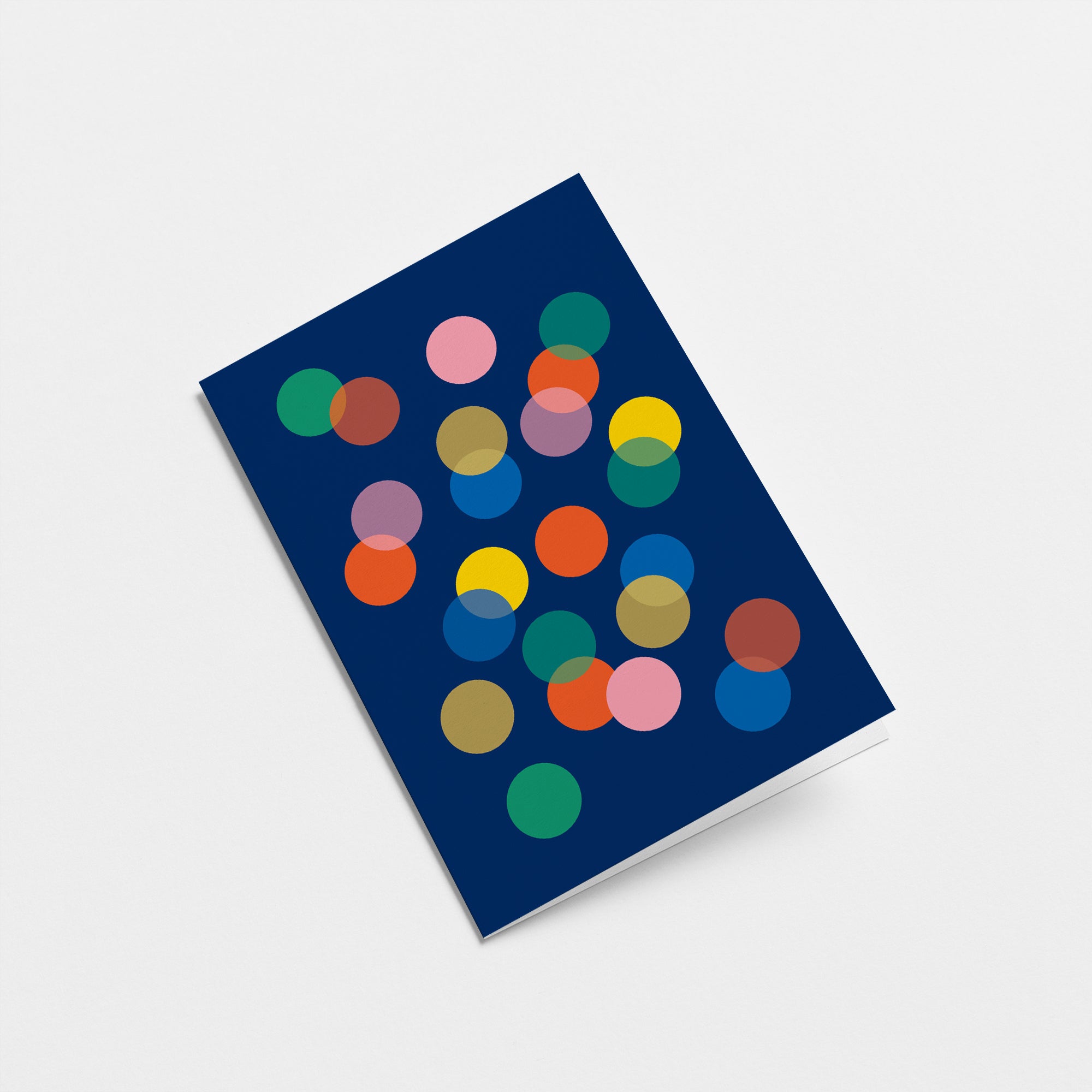 blue birthday card with colorful dots Edit alt text