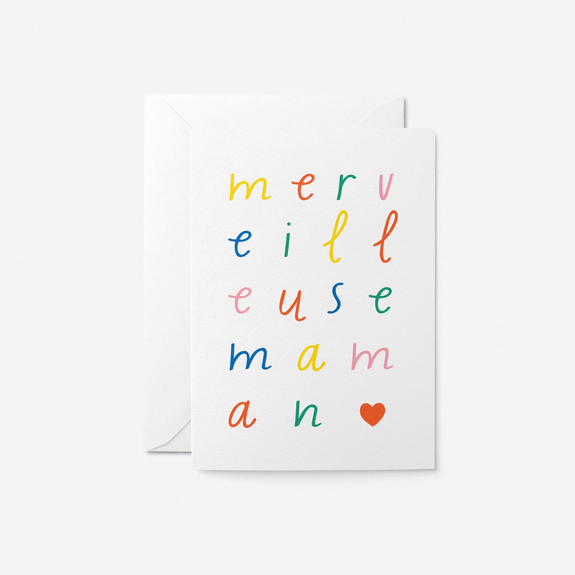 french mother’s day card with a colorful text of Merveilleuse maman
