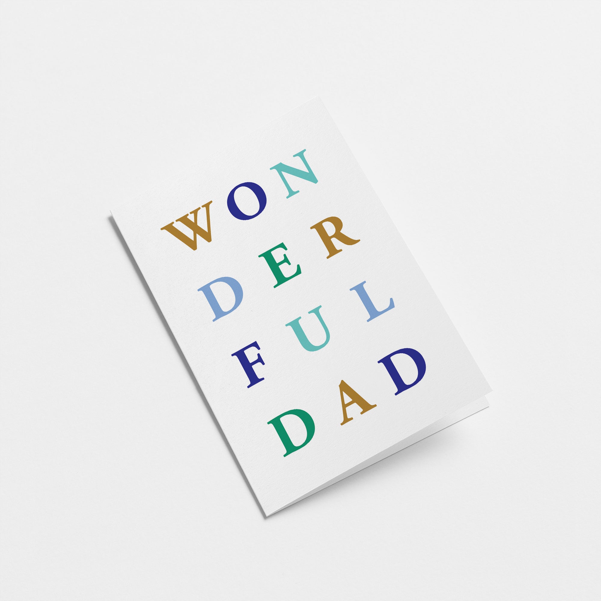 father’s day card with a colorful text of wonderful dad Edit alt text