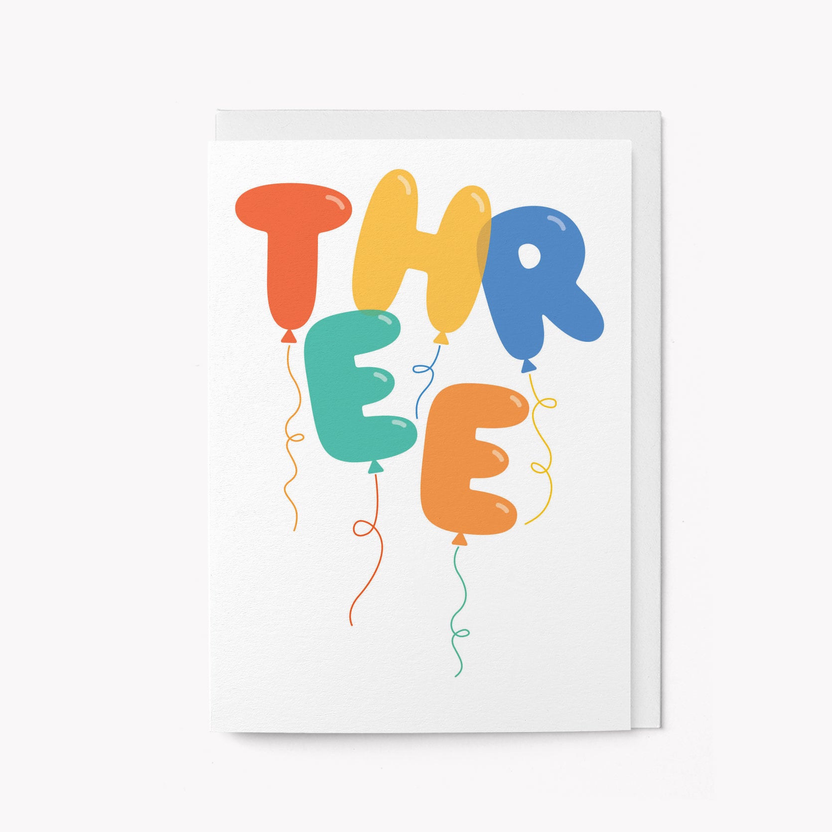 Three - 3rd Birthday - Greeting card