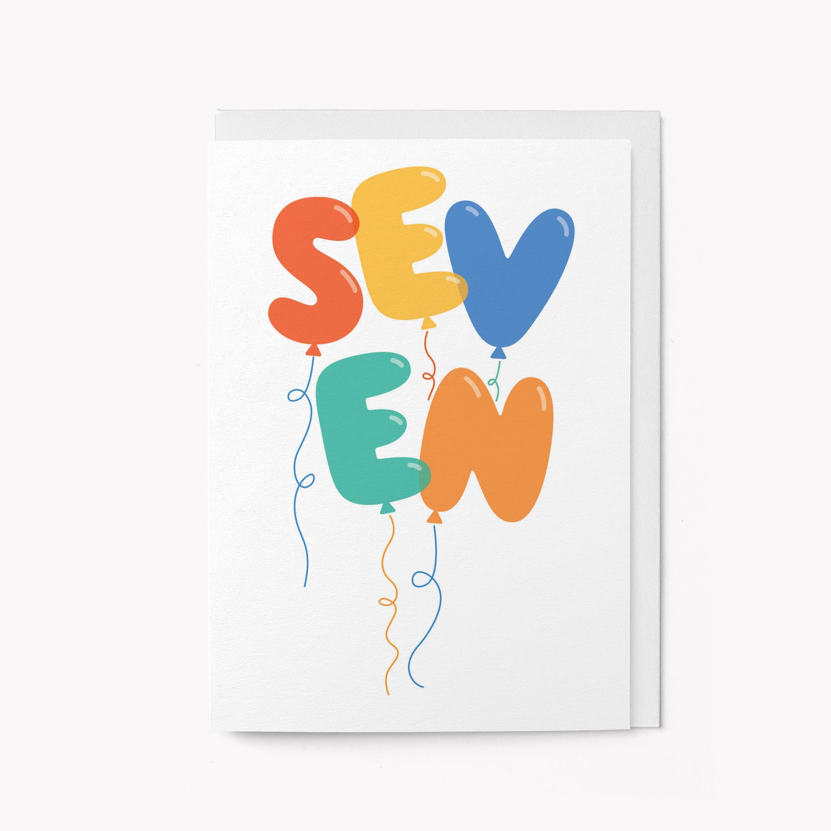 Seven - 7th Birthday - Greeting card