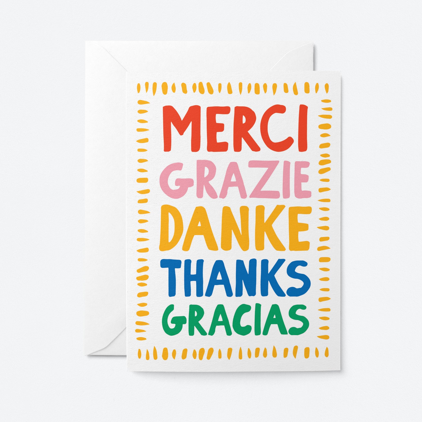 Merci, Gracias, Danke - Thank you card