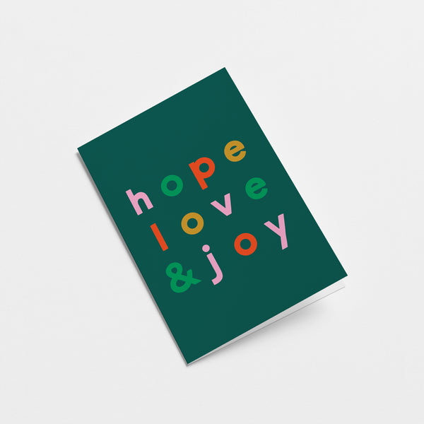 Hope, love & joy - Christmas Greeting Card