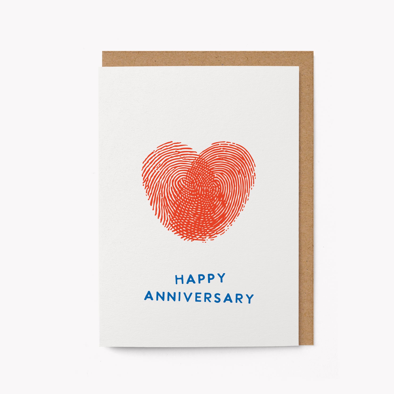 Fingerprint Heart Anniversary Card