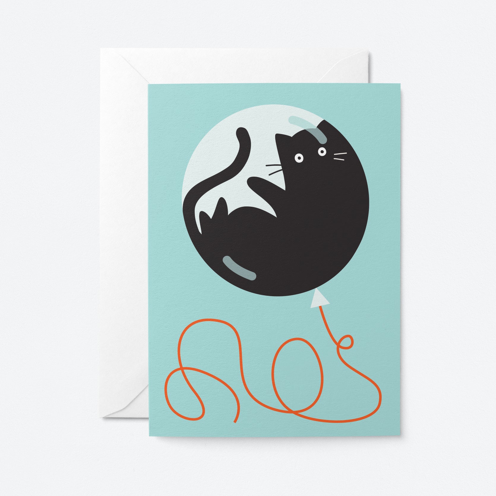 Flying cat - Greeting card