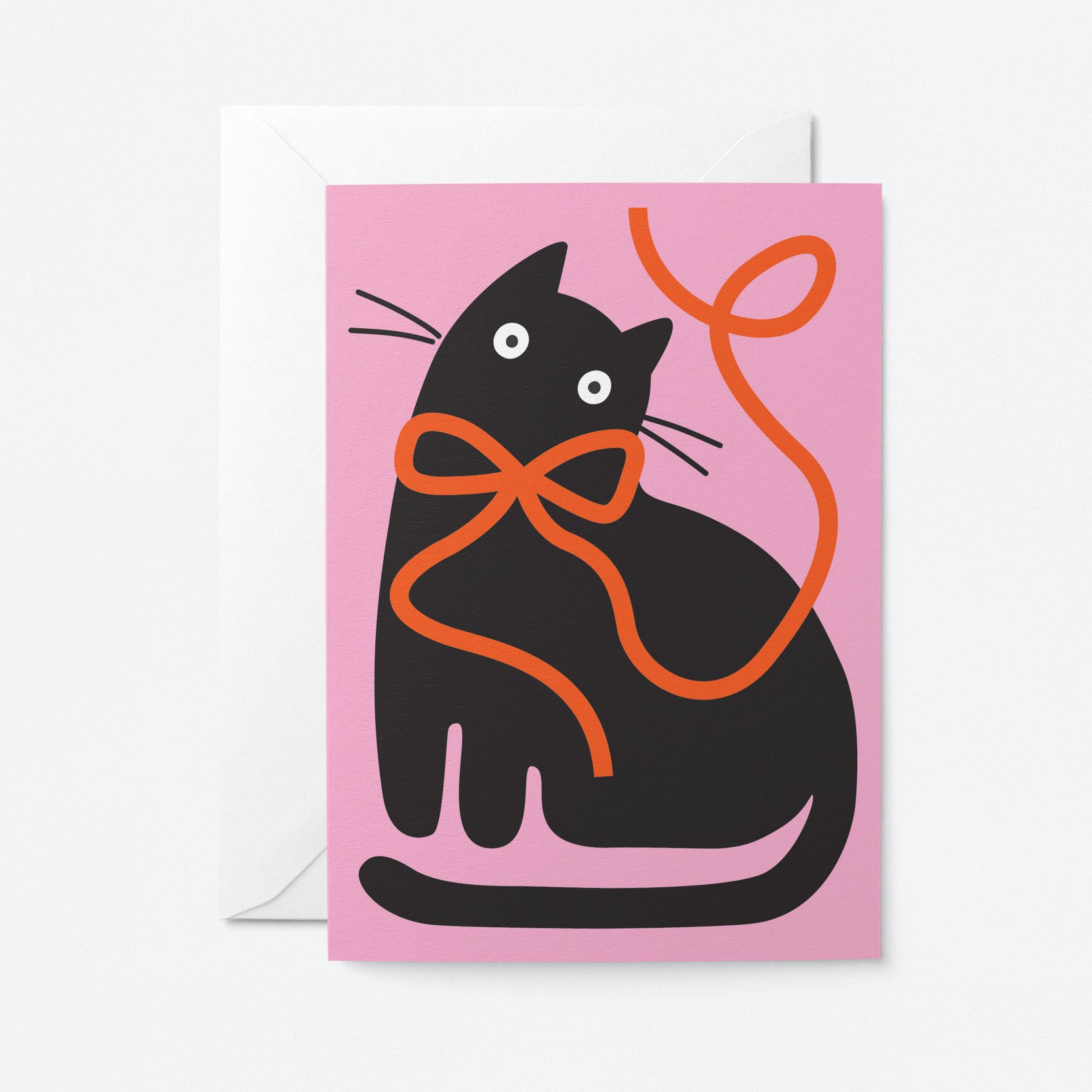 Ribbon Cat - Greeting card