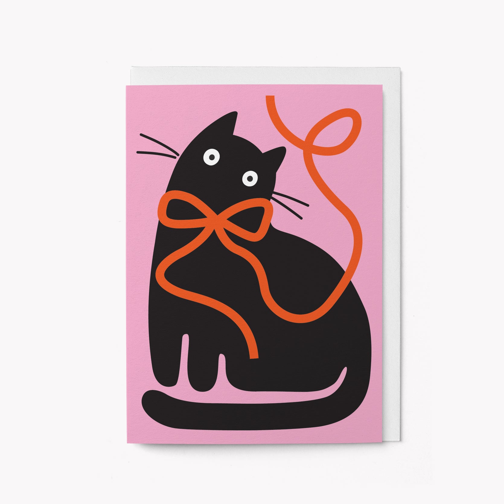 Ribbon Cat - Greeting card