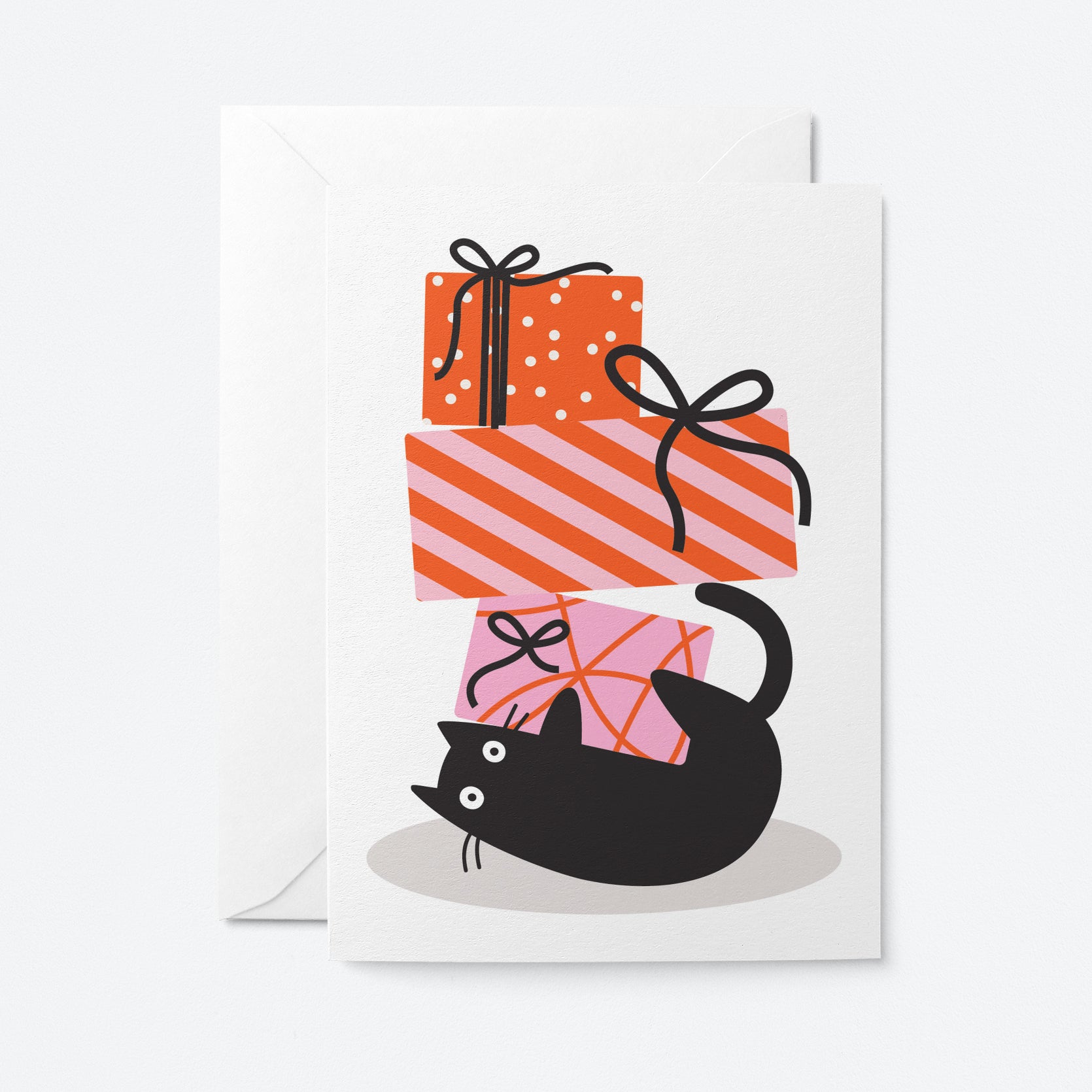 Cat & Presents - Greeting card