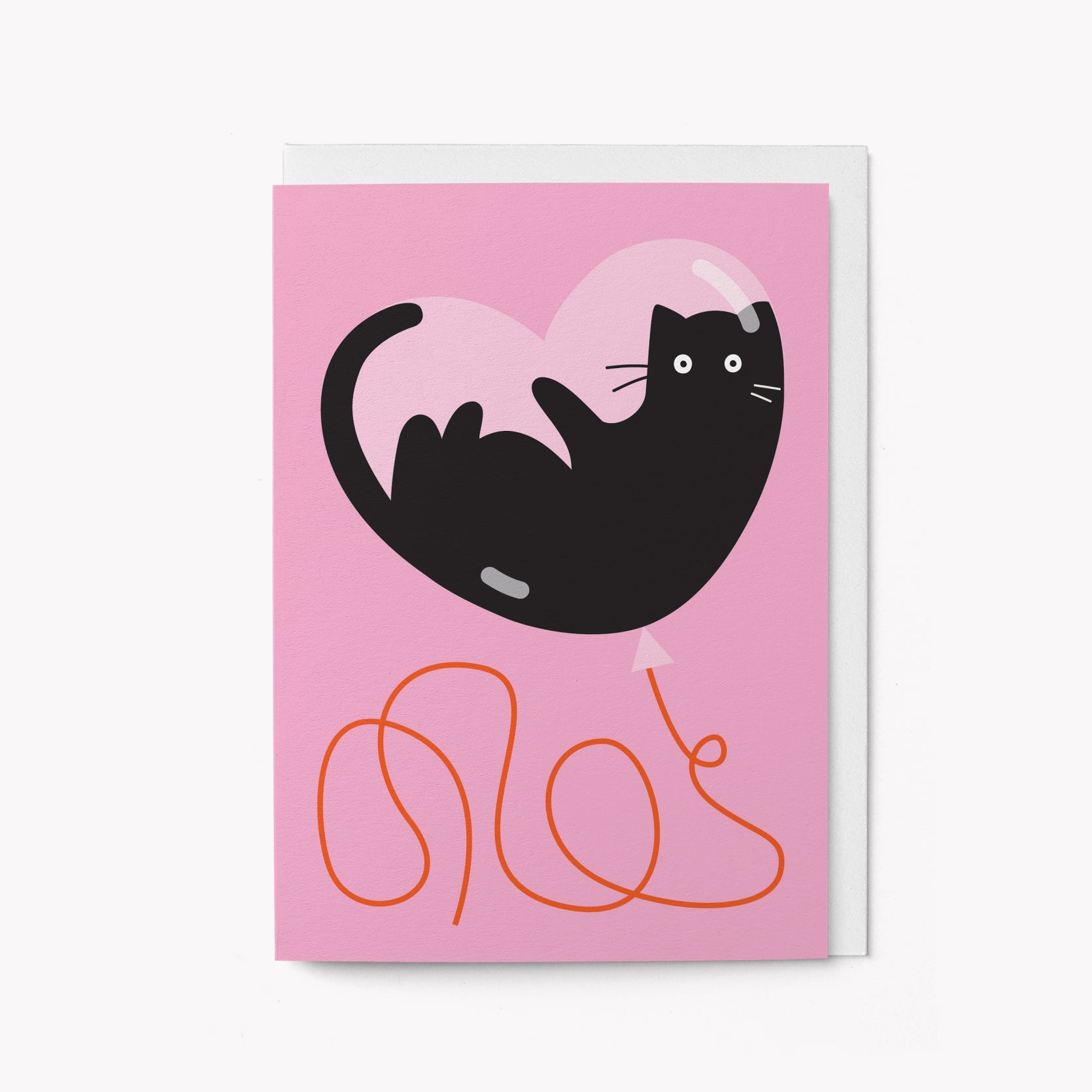 Cat & Balloon - Love card