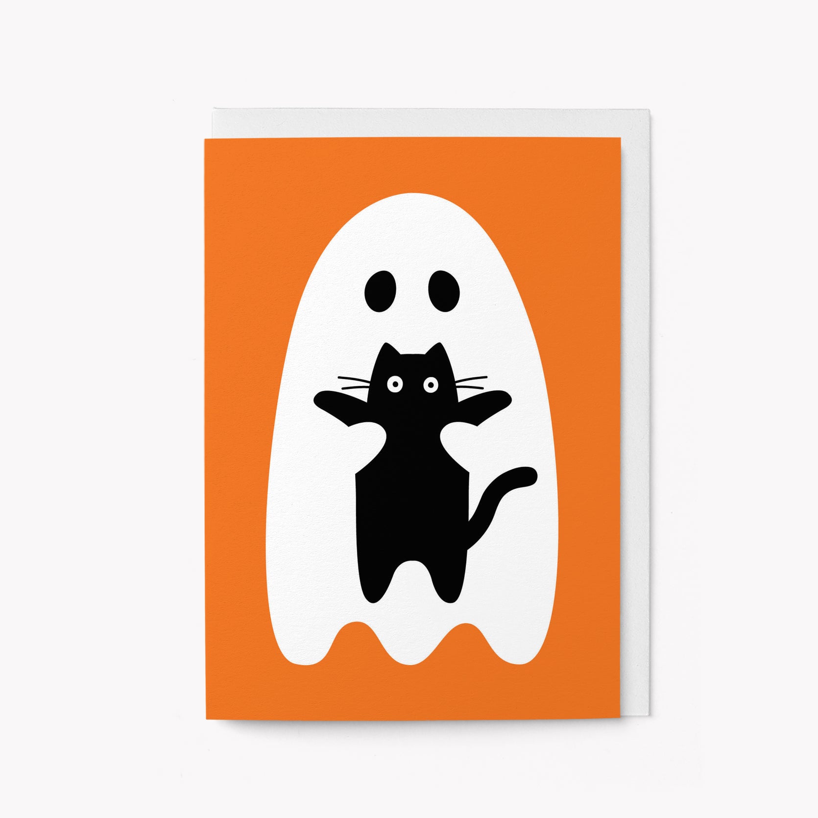 Ghost & Cat - Halloween card