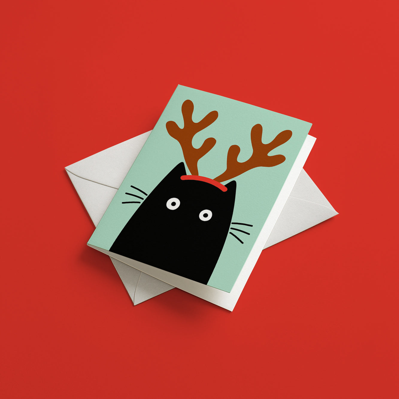 Reindeer Cat - Christmas card