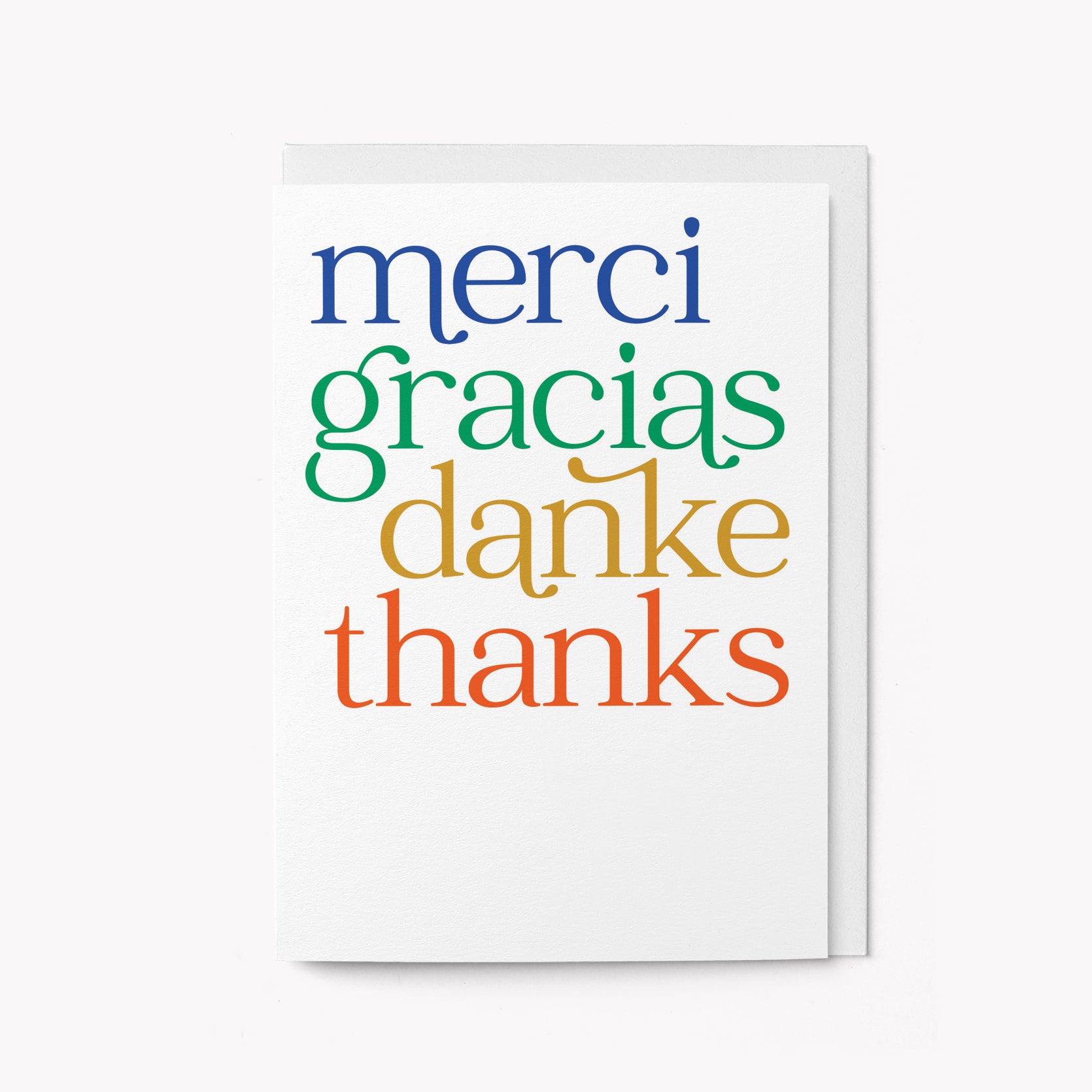 Merci, Gracias, Danke - Greeting card