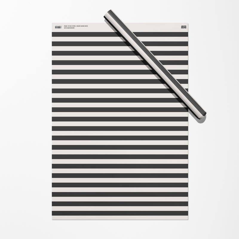Black Stripes Gift Wrap Sheet | Wrapping Paper | Craft Paper