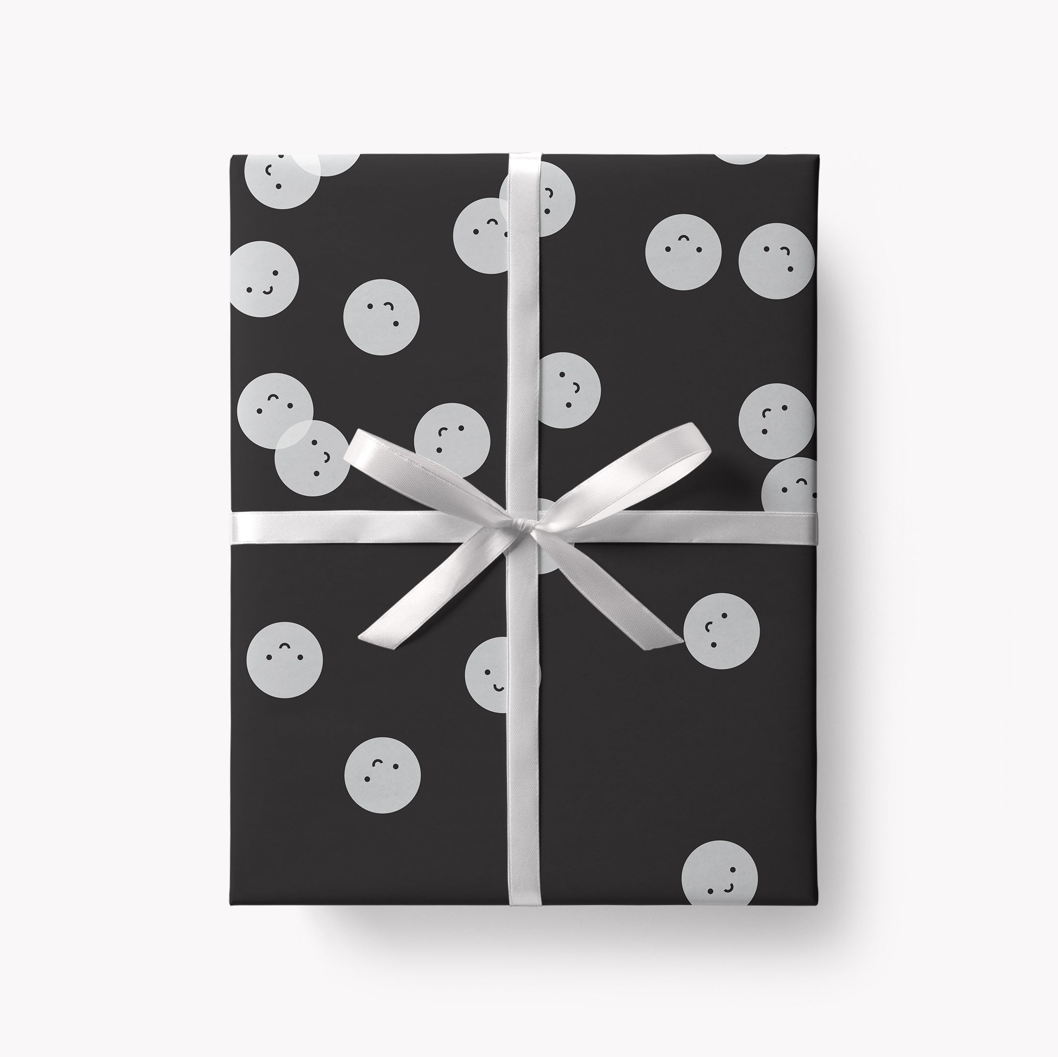 Smiley faces Gift Wrap / Black