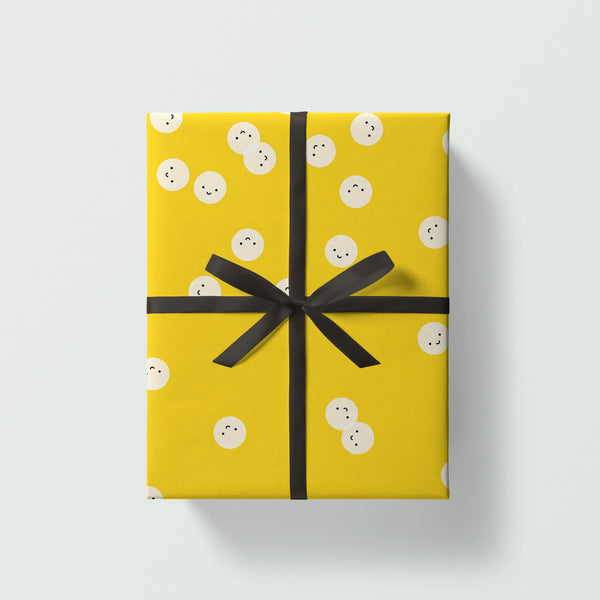 Smiles Gift Wrap Sheet | Wrapping Paper | Yellow Craft Paper
