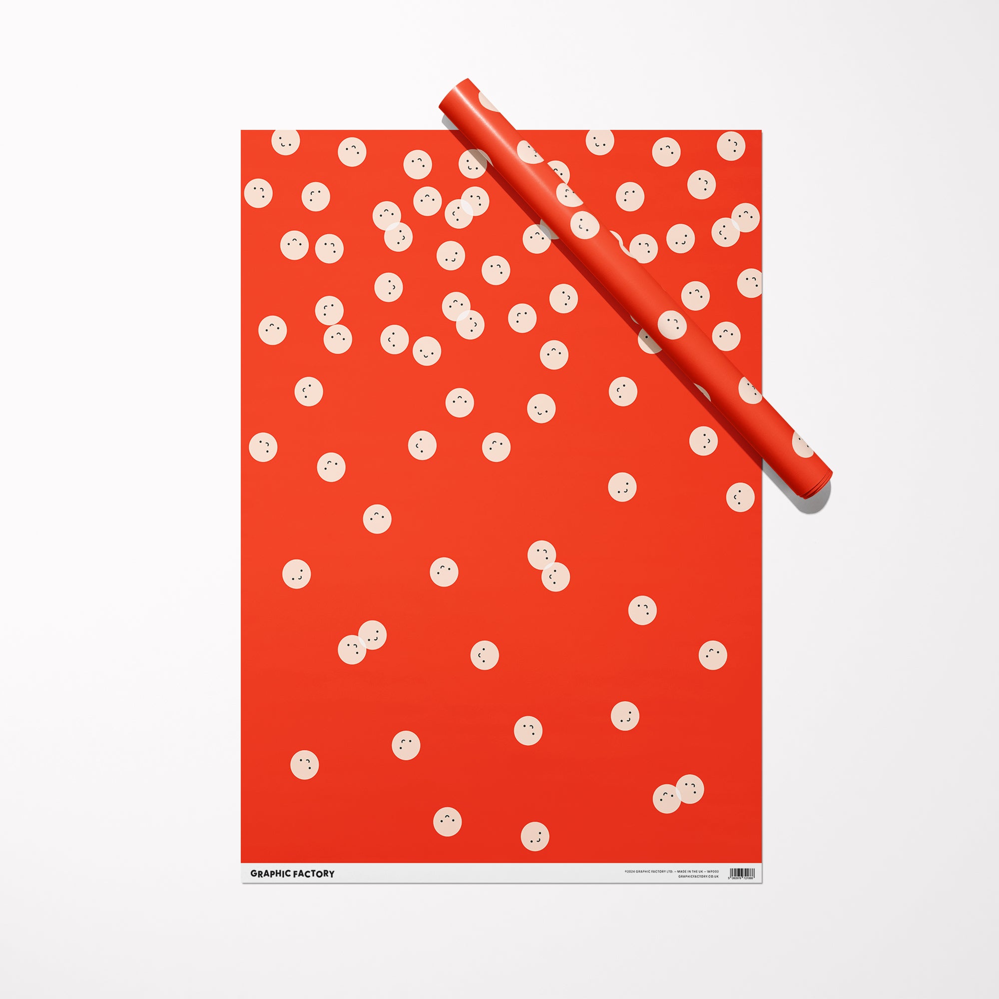 Smiley faces Gift Wrap / Red