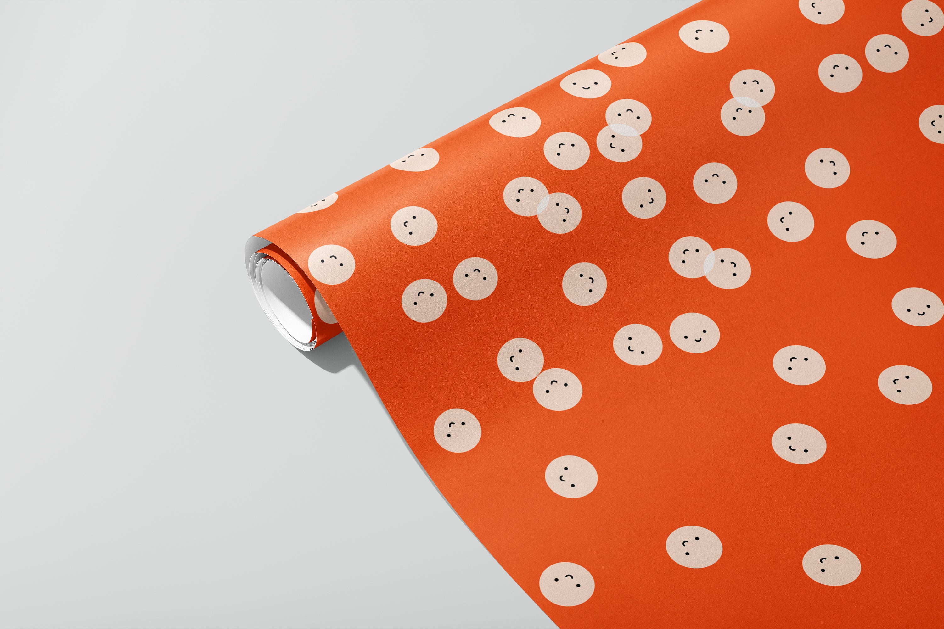 Smiley faces Gift Wrap / Red