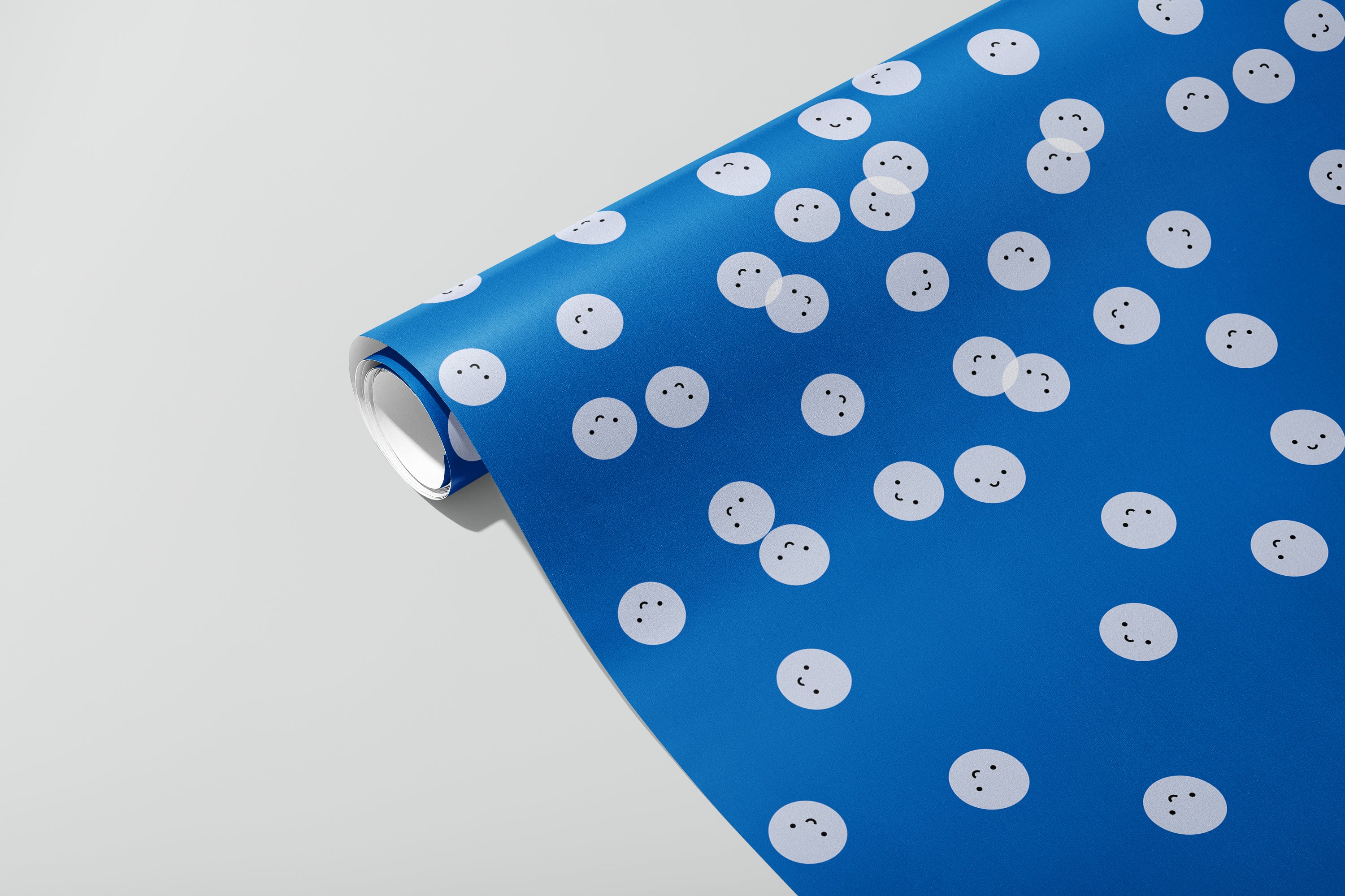 Smiley faces Gift Wrap / Blue