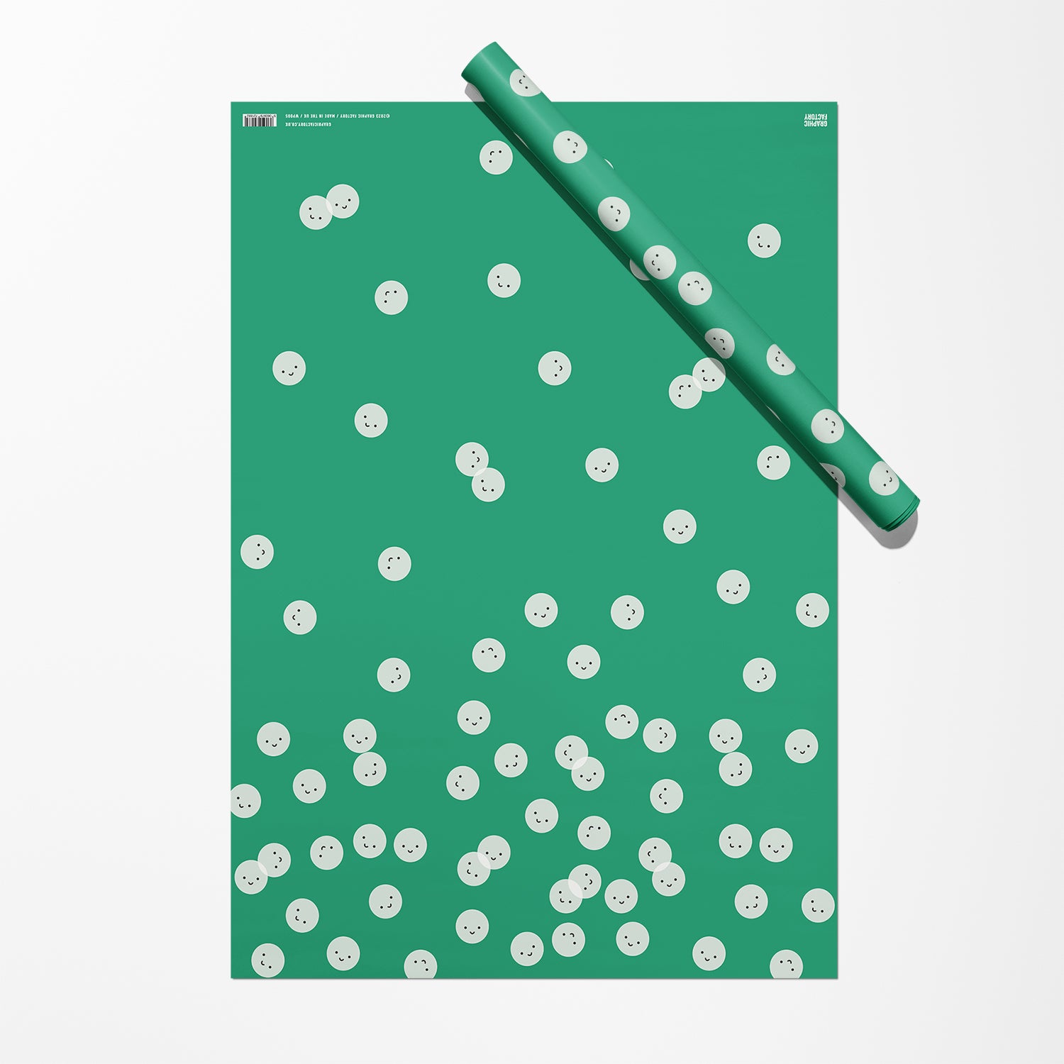 Smiley faces Gift Wrap / Green