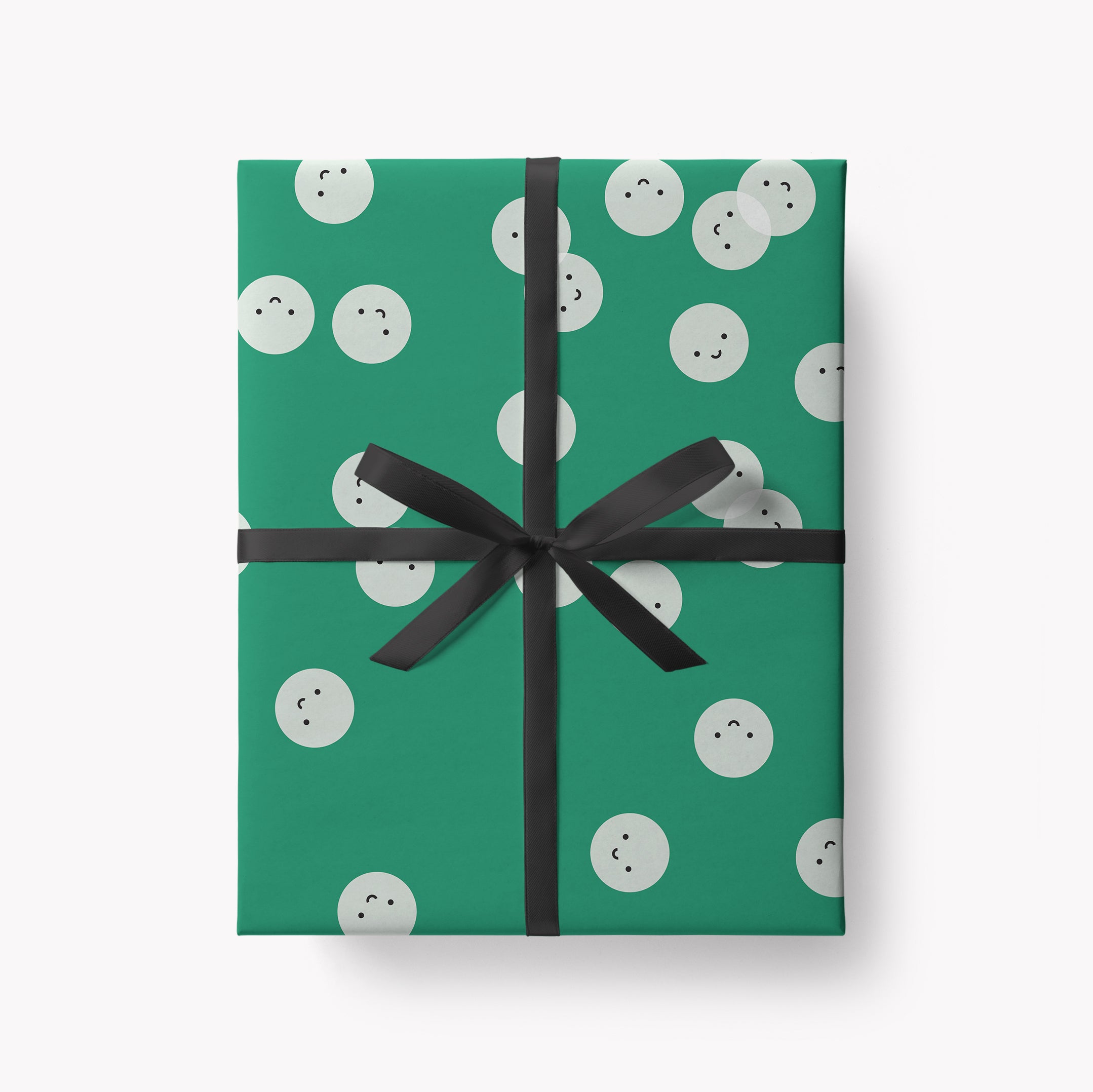 Smiley faces Gift Wrap / Green