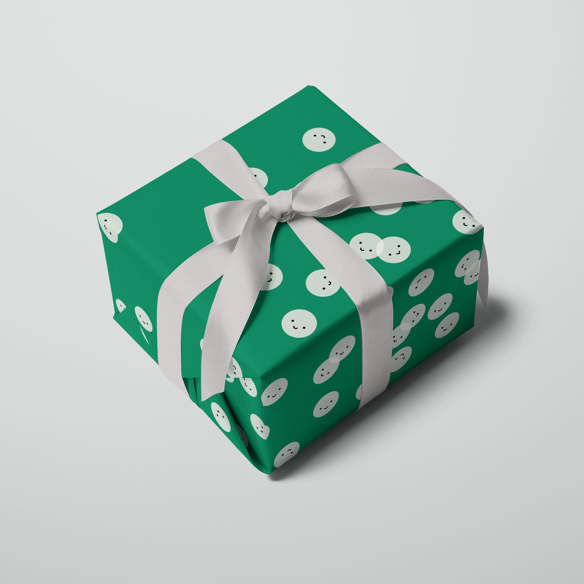 Smiley faces Gift Wrap / Green