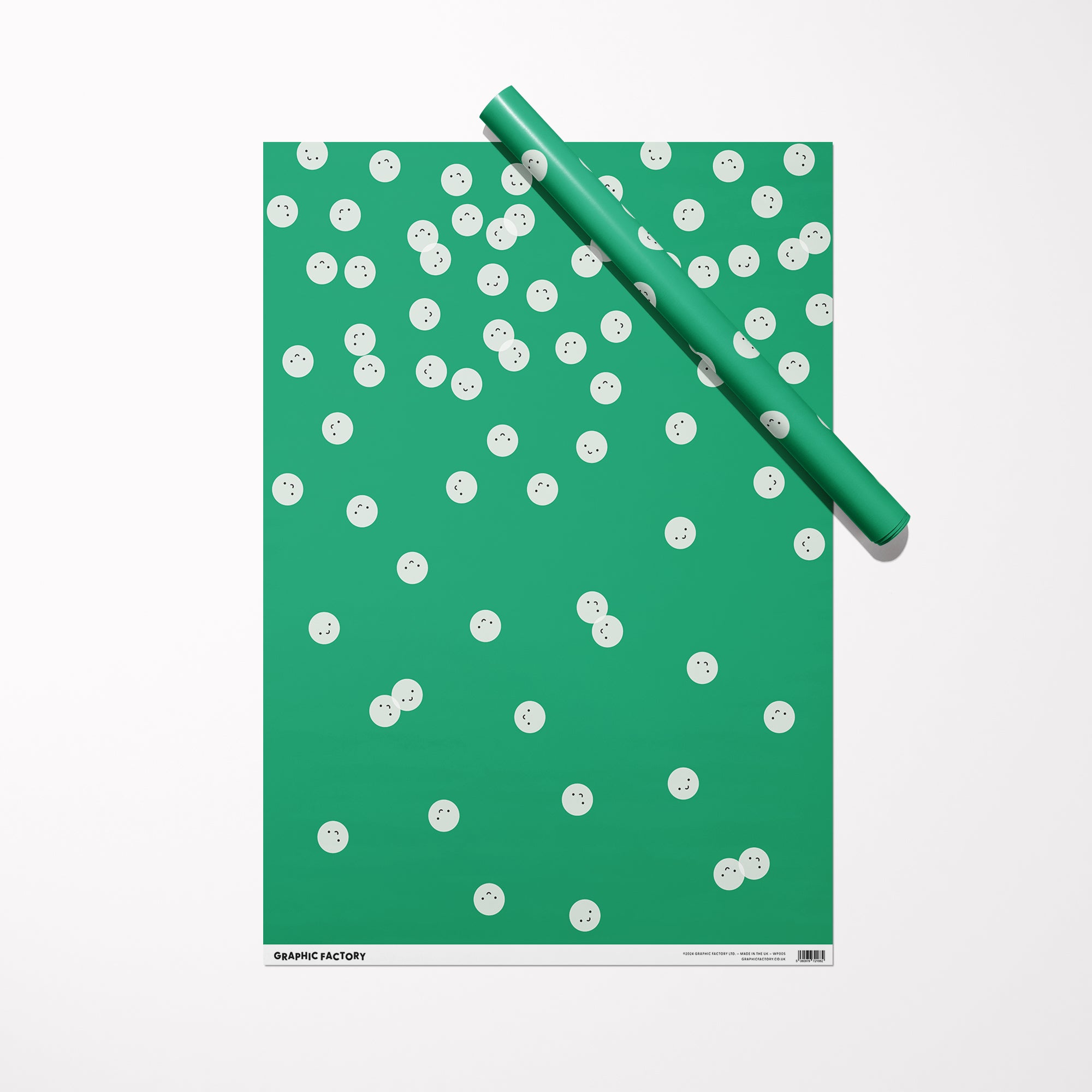 Smiley faces Gift Wrap / Green