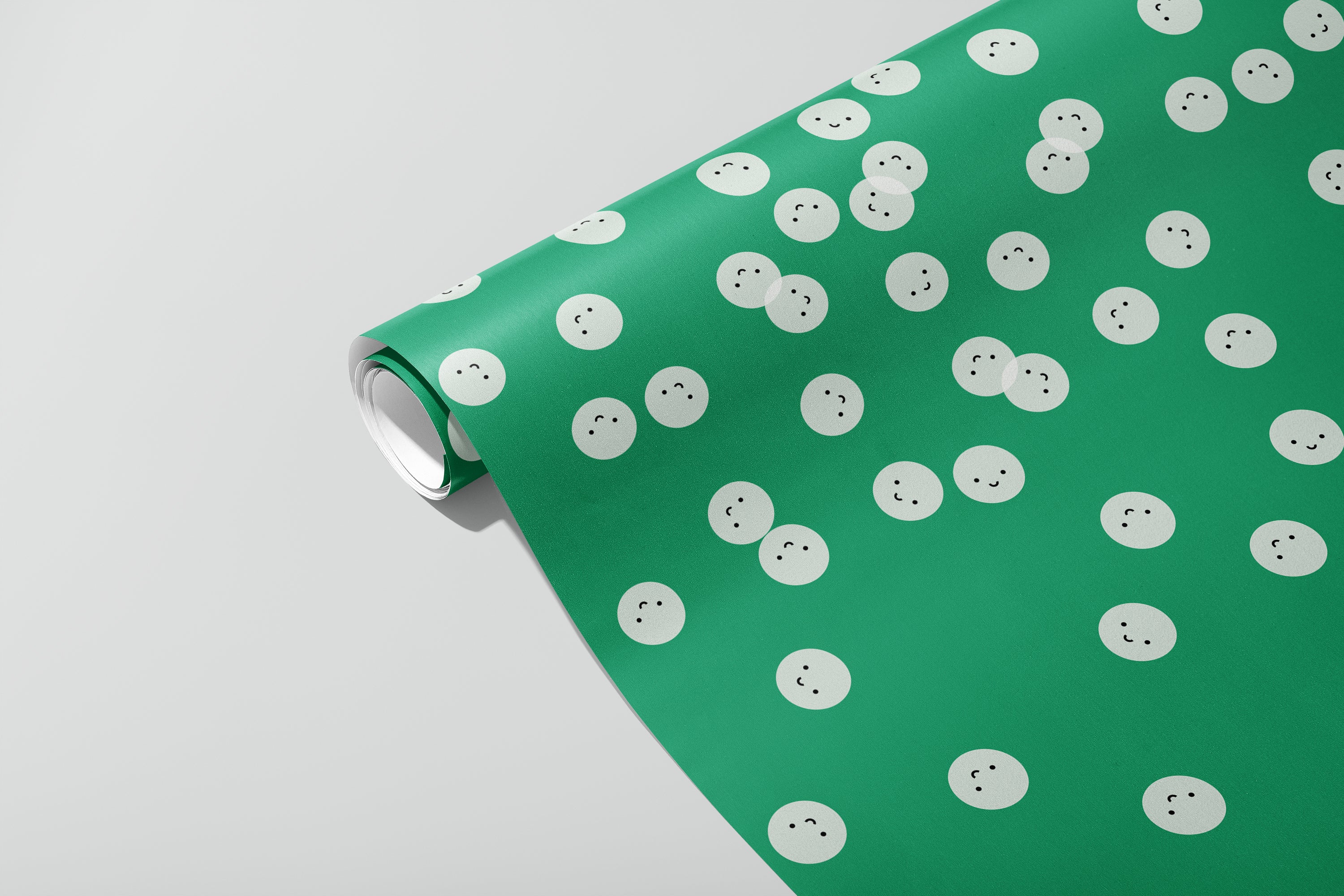 Smiley faces Gift Wrap / Green