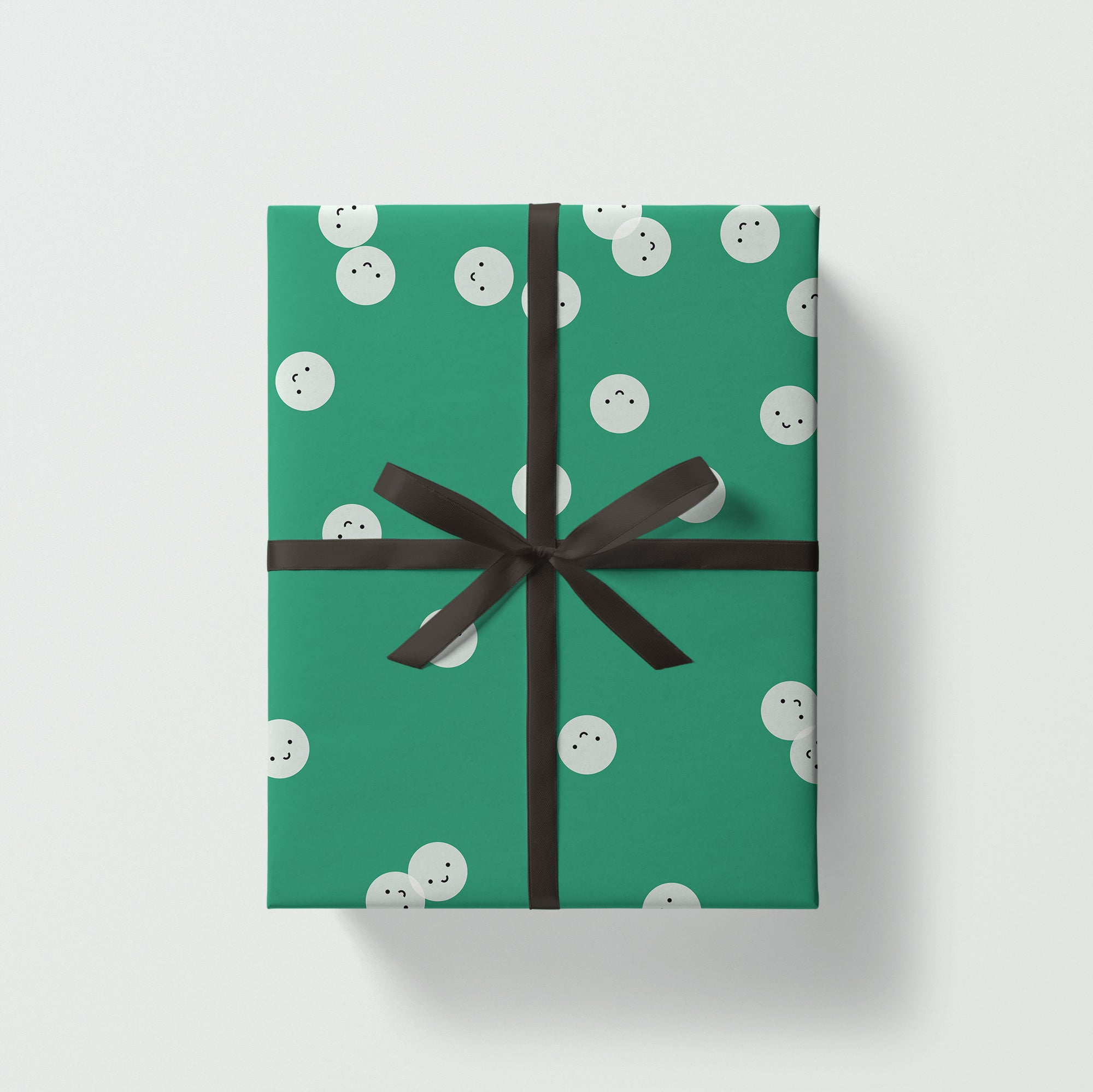 Smiley faces Gift Wrap / Green