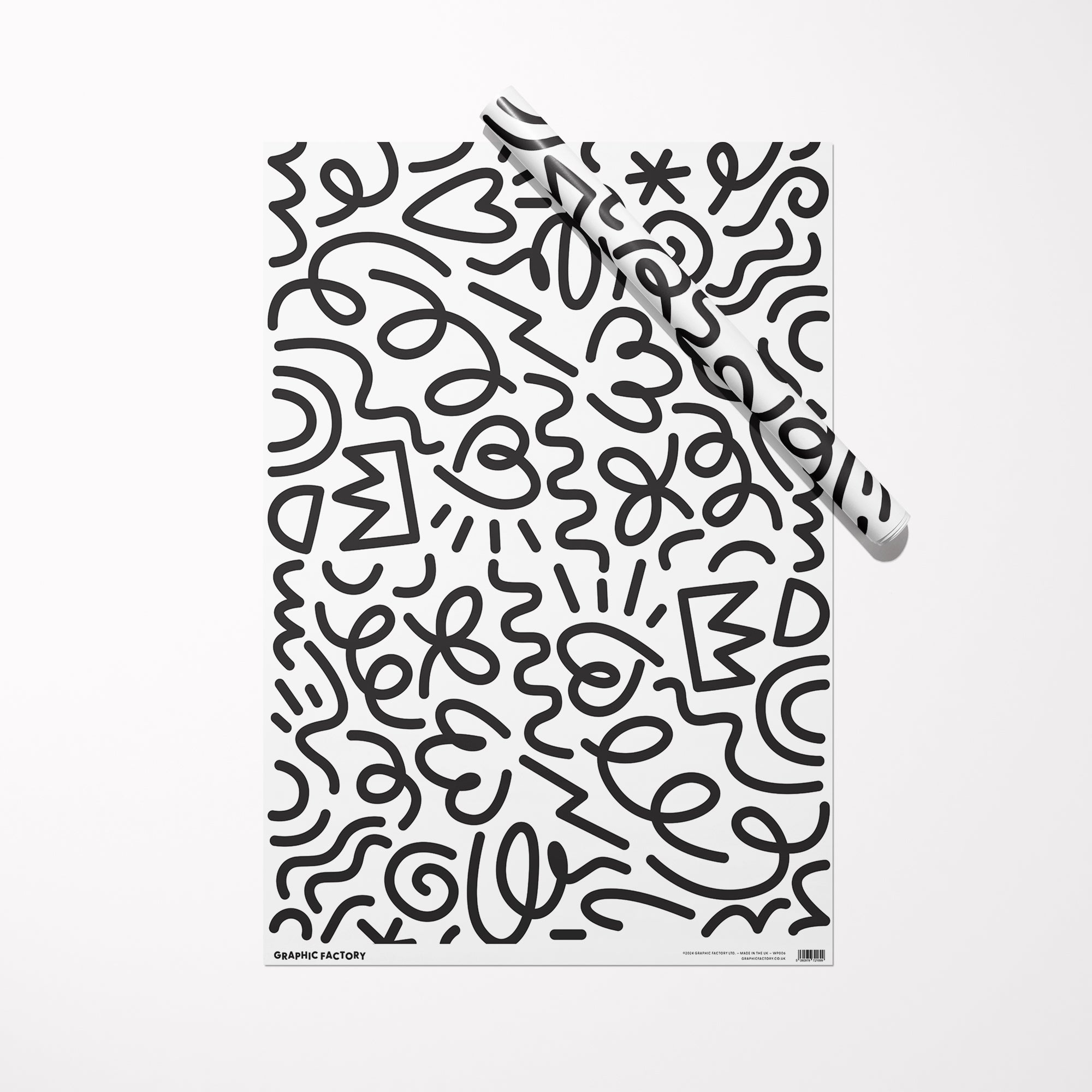 Party Doodle Gift Wrap / White