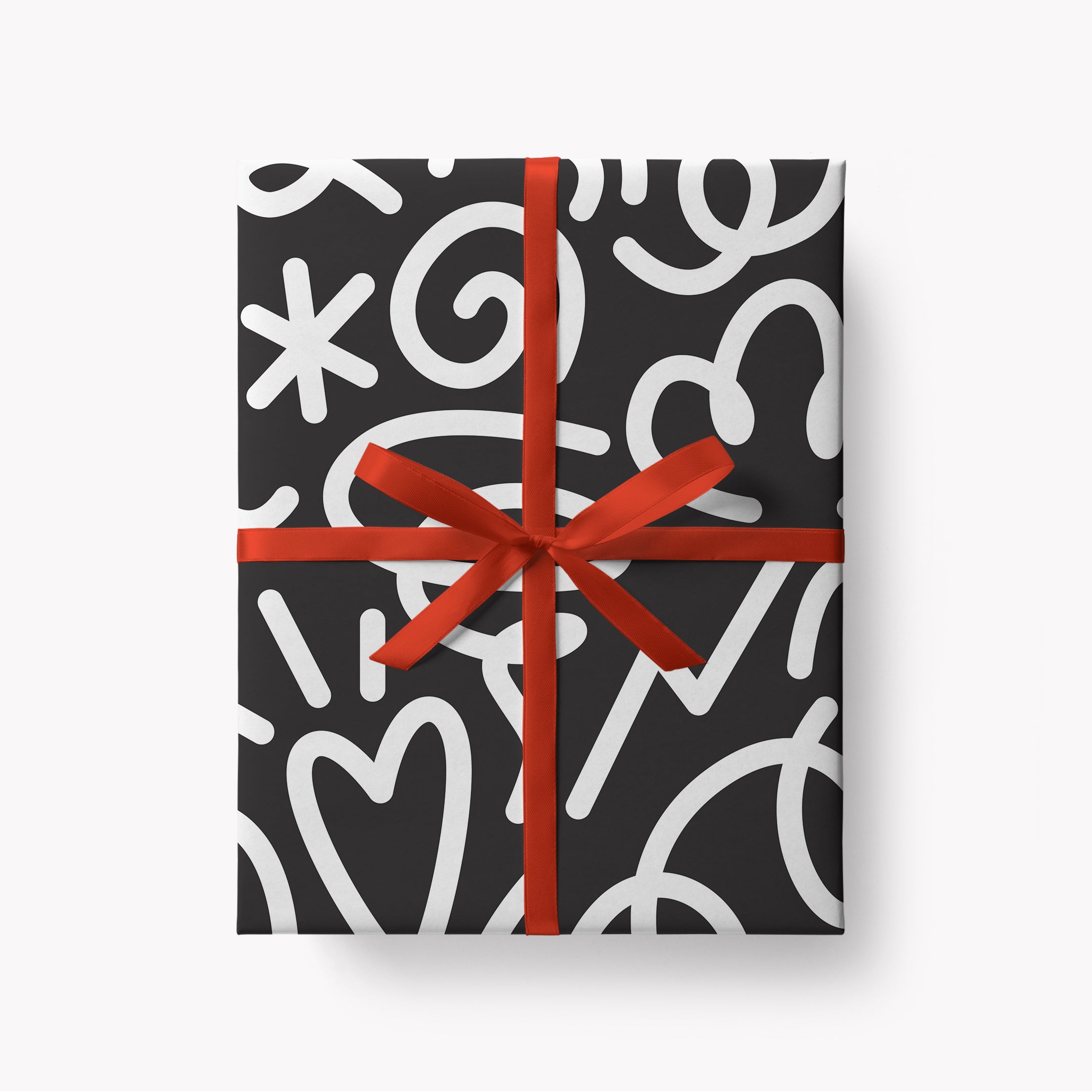 Party Doodle Gift Wrap / Black