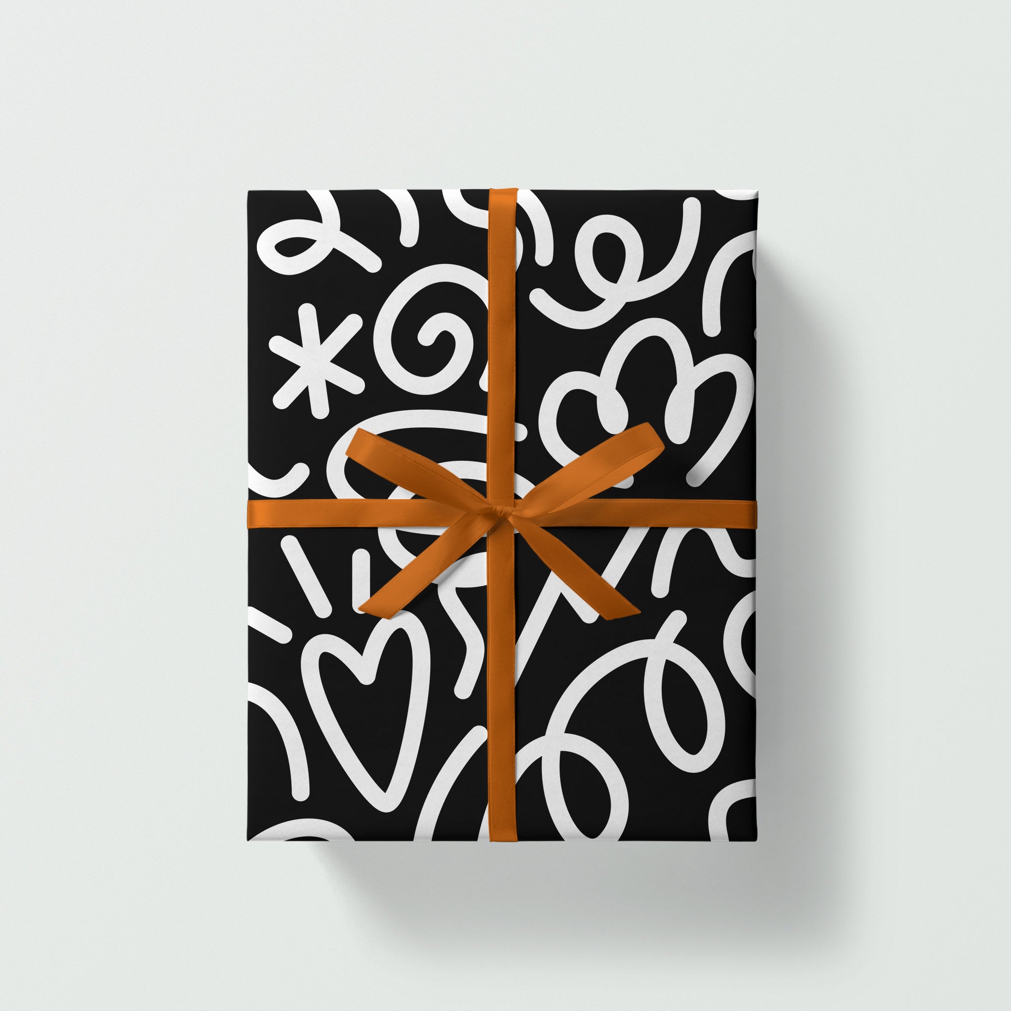 Party Doodle Gift Wrap / Black