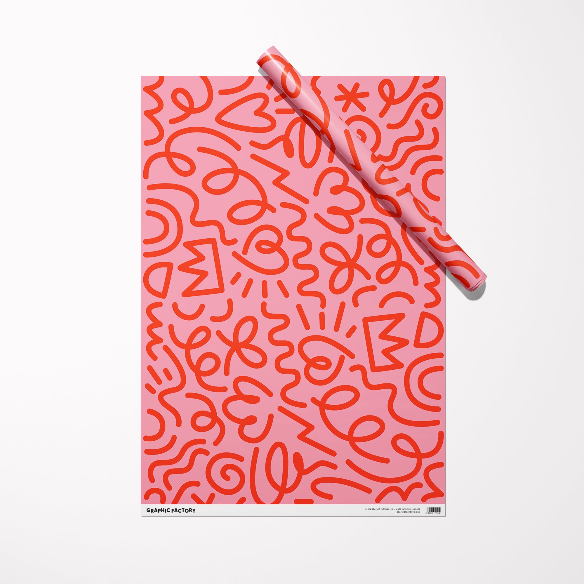 Party Doodle Gift Wrap / Pink