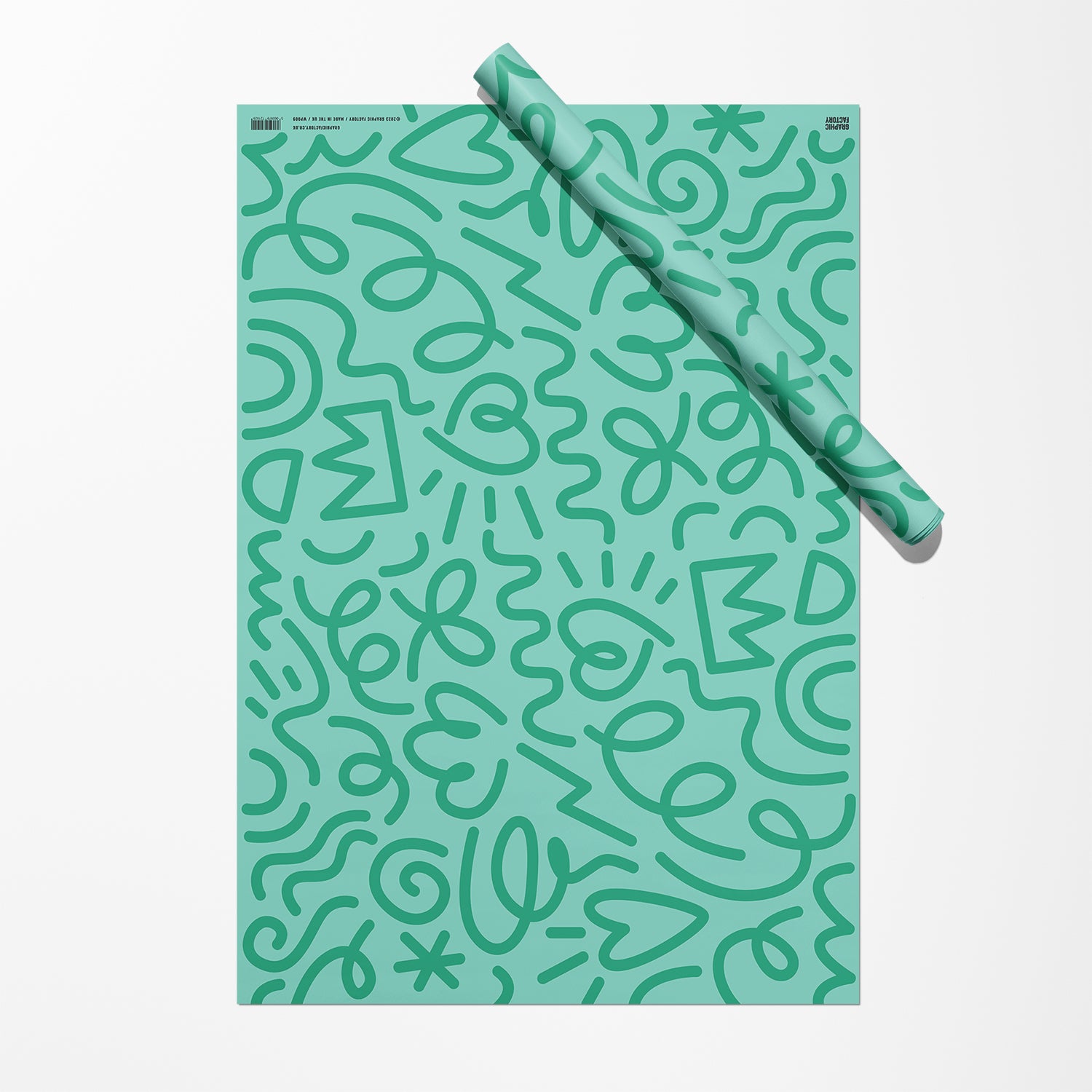 Party Doodle Gift Wrap / Green