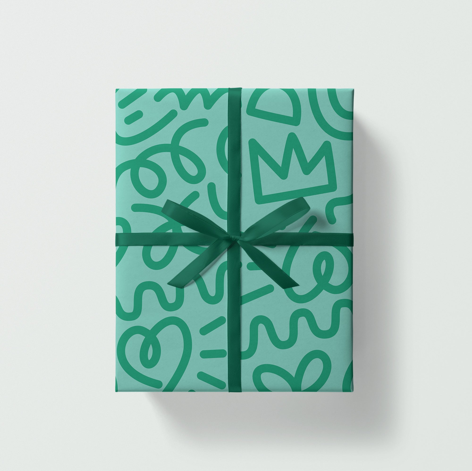 Party Doodle Gift Wrap / Green