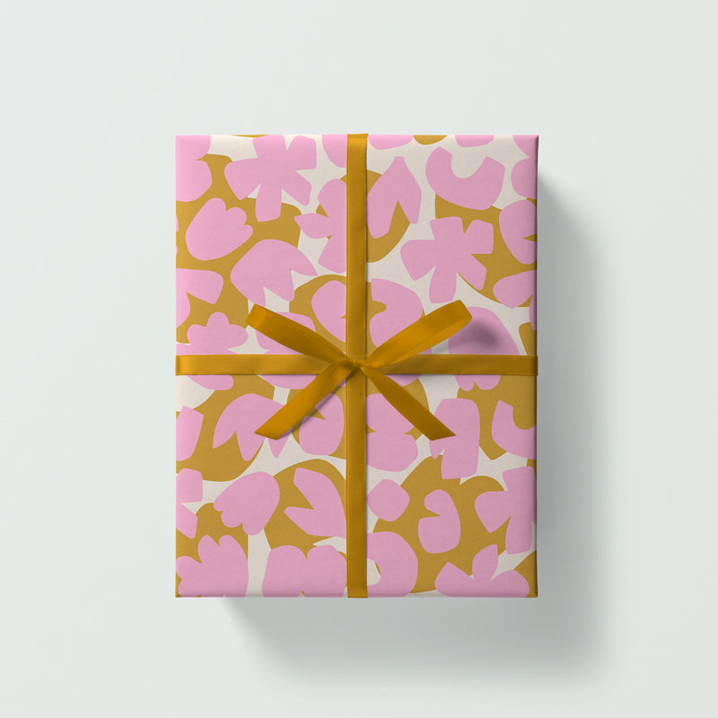 Wildflowers Gift Wrap Sheet | Wrapping Paper | Pink