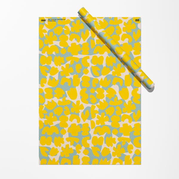 Wildflowers Gift Wrap Sheet | Wrapping Paper | Yellow