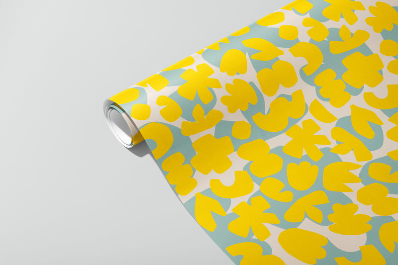 Wildflowers Gift Wrap Sheet | Wrapping Paper | Yellow