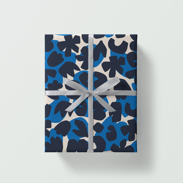 Wildflowers Gift Wrap Sheet | Wrapping Paper | Blue