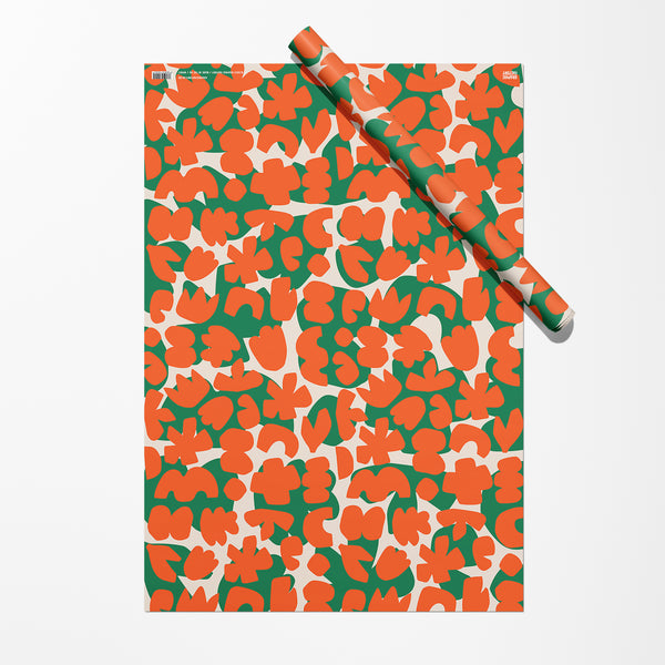 Wildflowers Gift Wrap Sheet | Wrapping Paper | Red
