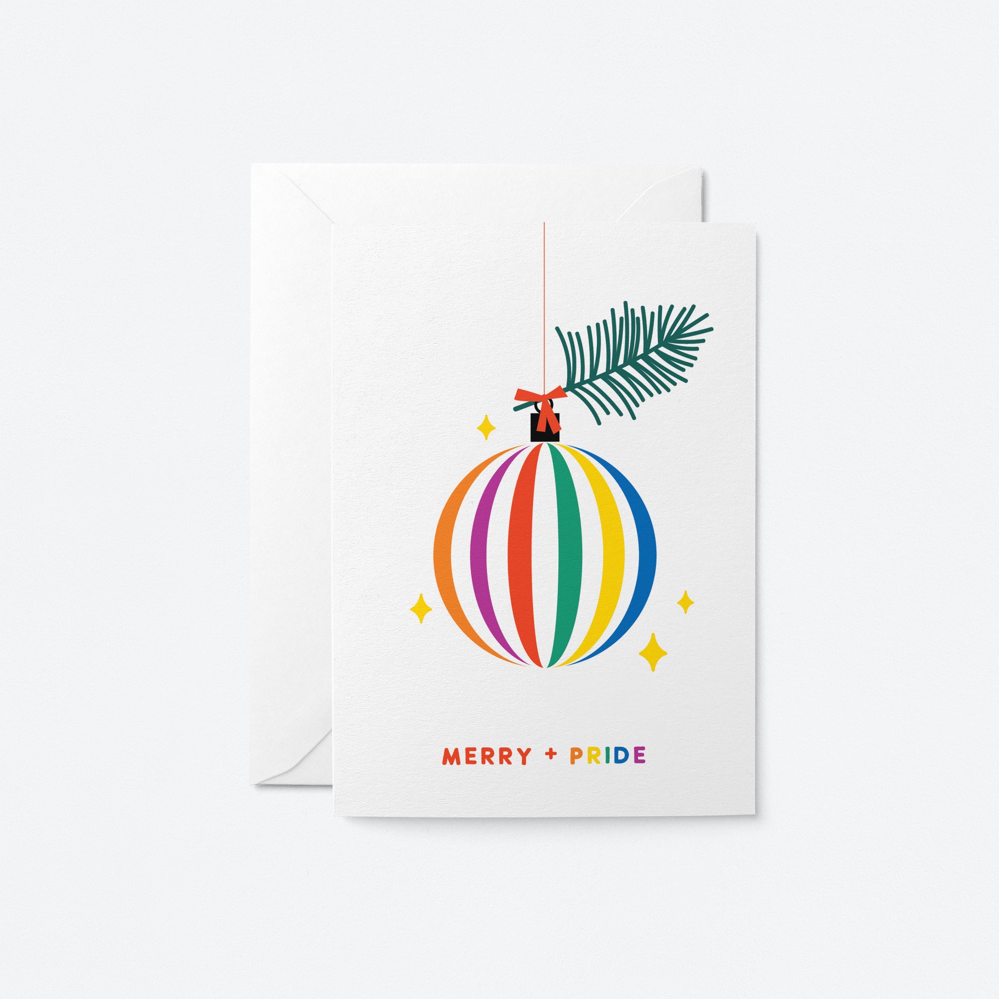 Merry + Pride - Christmas Card - Seasonal Greeting Card - Holiday Card