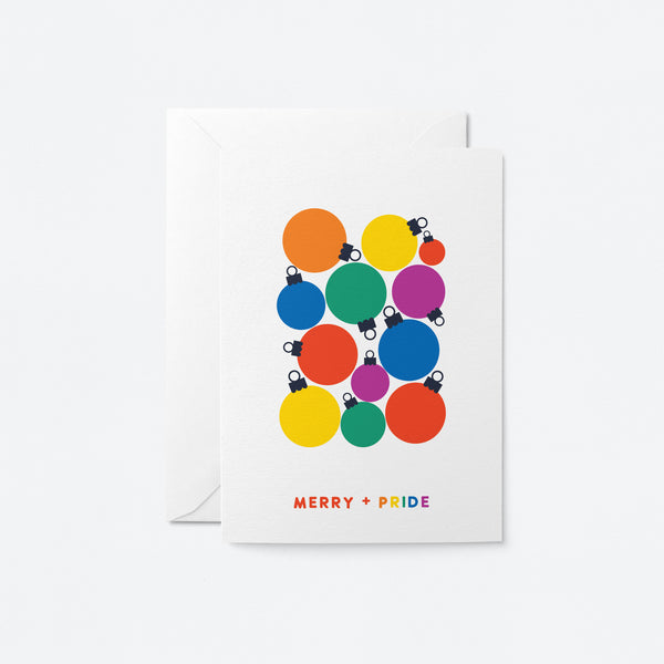 Merry + Pride - Christmas Card - Seasonal Greeting Card - Holiday Card